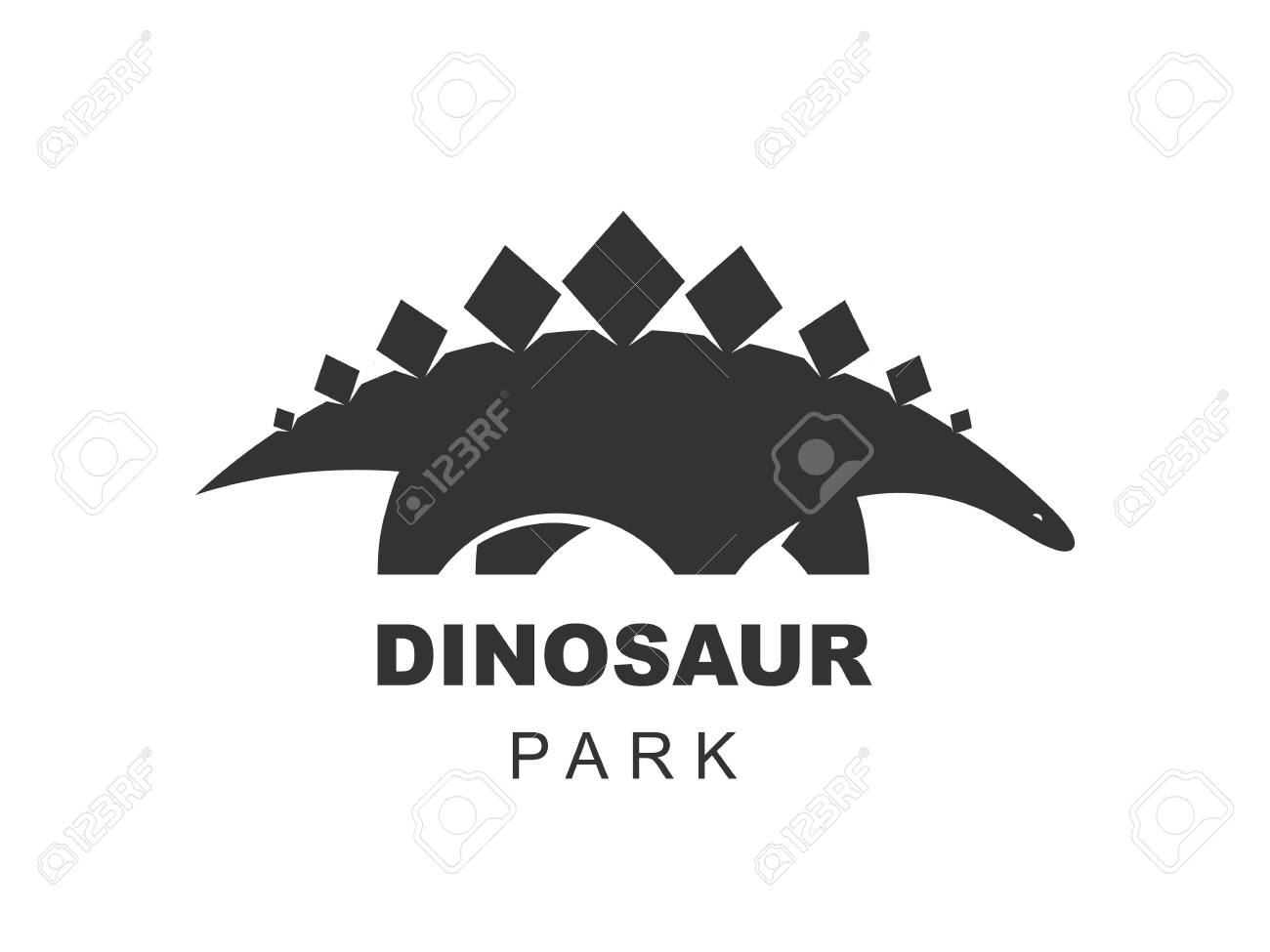 Stegosaurus Dinosaur Vector Logo Design Element Jurassic Park