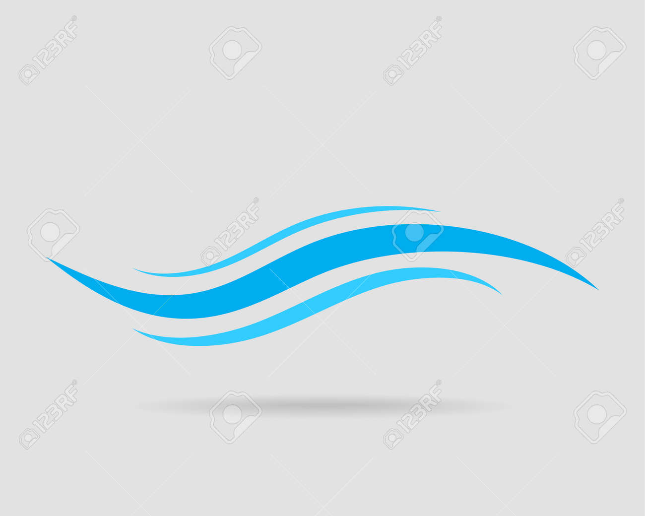 Waves Vector Design Water Wave Icon Wavy Lines Isolated Royalty