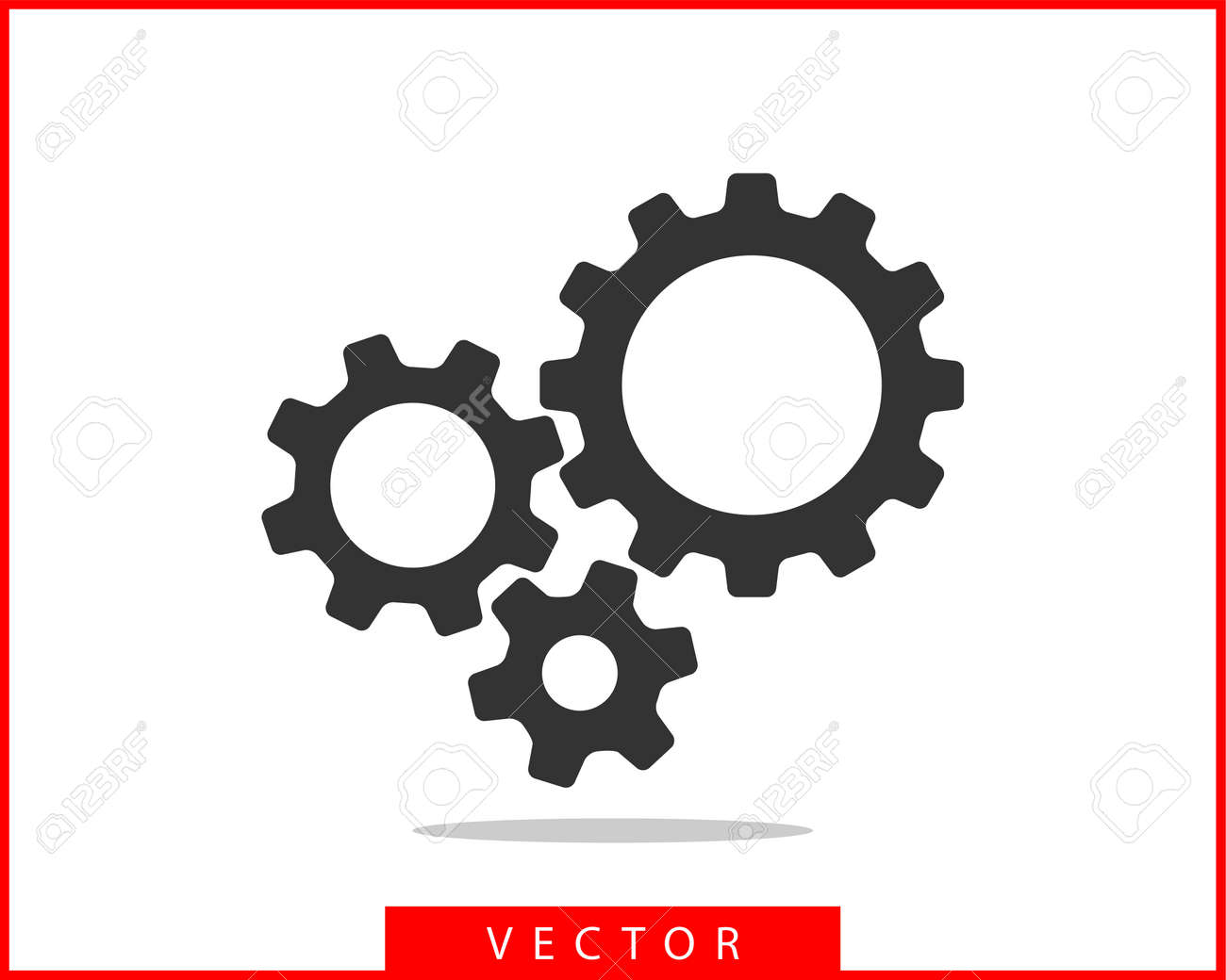 Metal gears and cogs vector. Gear icon flat design. Mechanism wheels logo. Cogwheel concept template. - 124478574 Metal gears and cogs vector. Gear icon flat design. Mechanism wheels logo. Cogwheel concept template. - 124478574