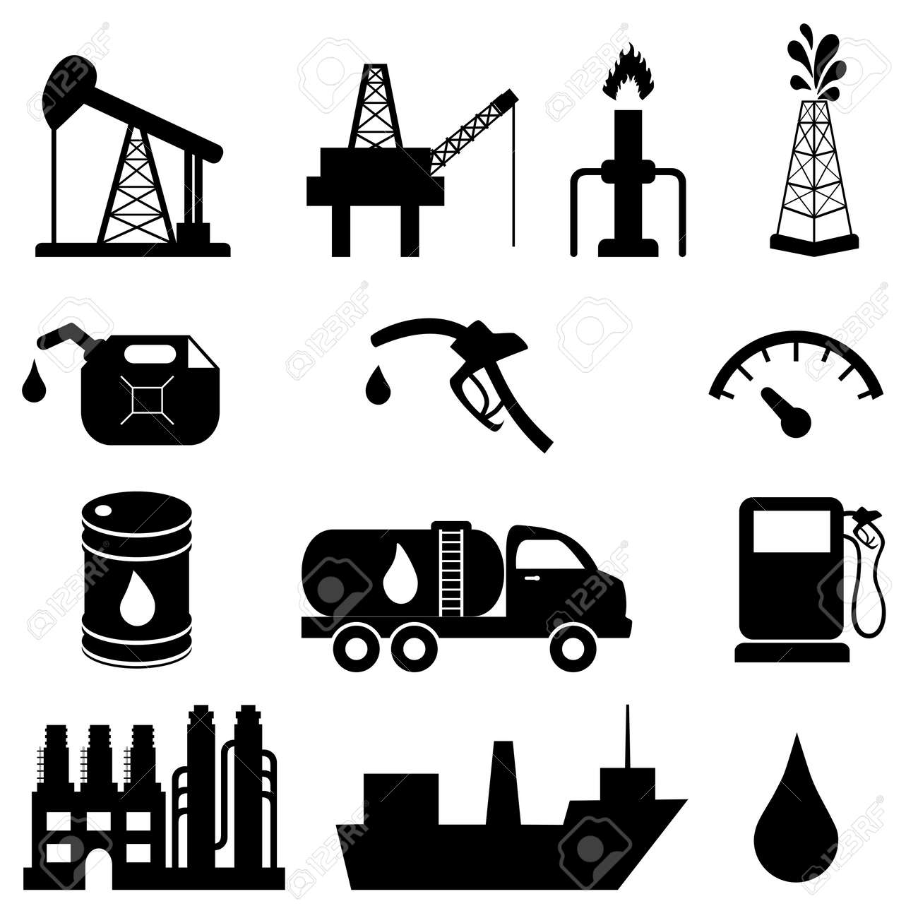 Oil and petroleum icon set - 14835137 Oil and petroleum icon set - 14835137