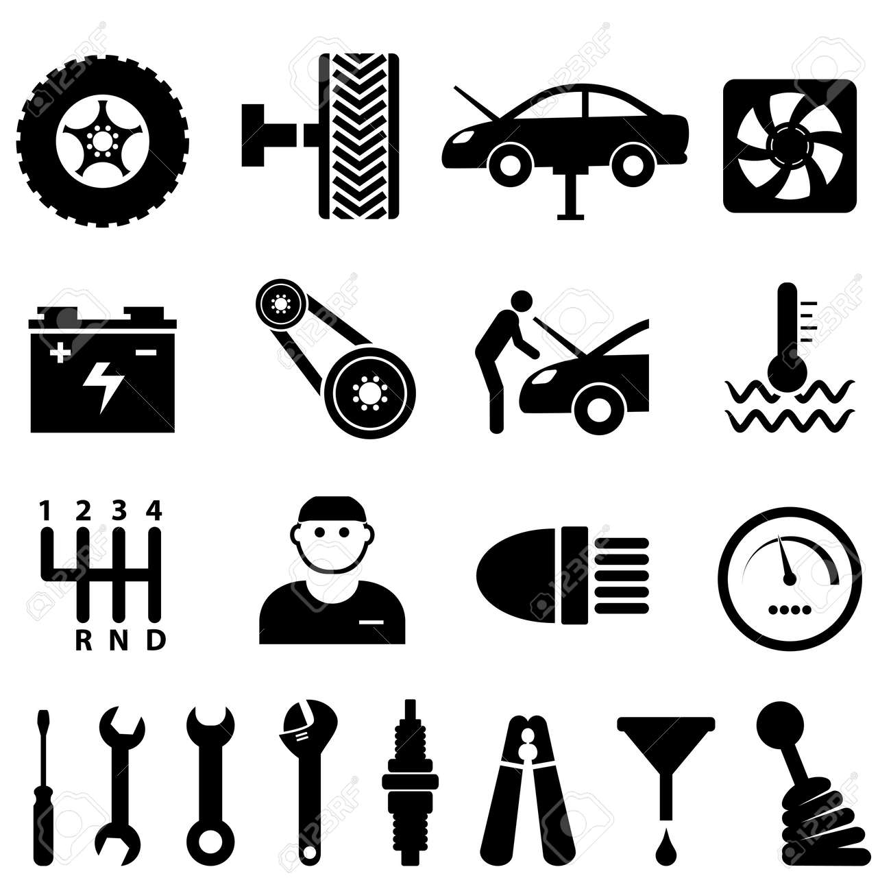 Car maintenance and repair icon set - 15805076 Car maintenance and repair icon set - 15805076