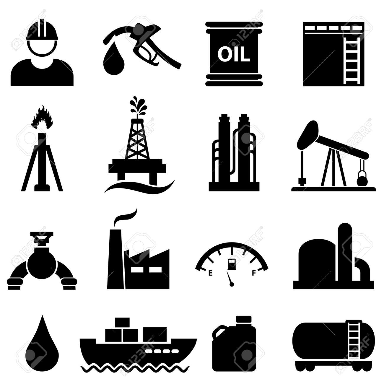 Oil, gasoline and petroleum related icon set - 23019480 Oil, gasoline and petroleum related icon set - 23019480