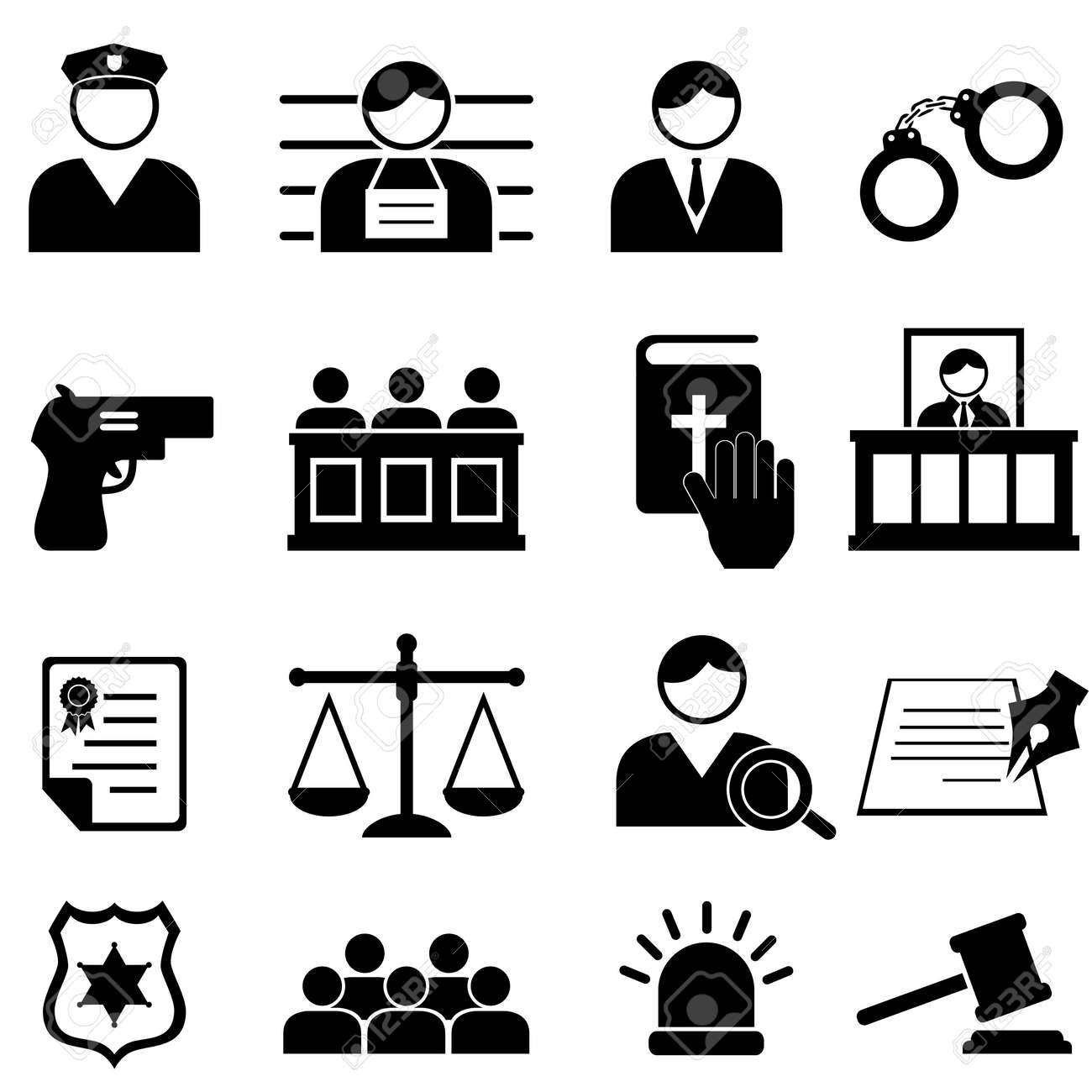 Legal, justice and court icon set - 23298088 Legal, justice and court icon set - 23298088