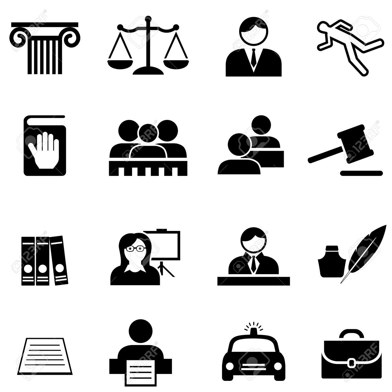 正義 法律 法律と弁護士 Web アイコンを設定のイラスト素材 ベクタ Image