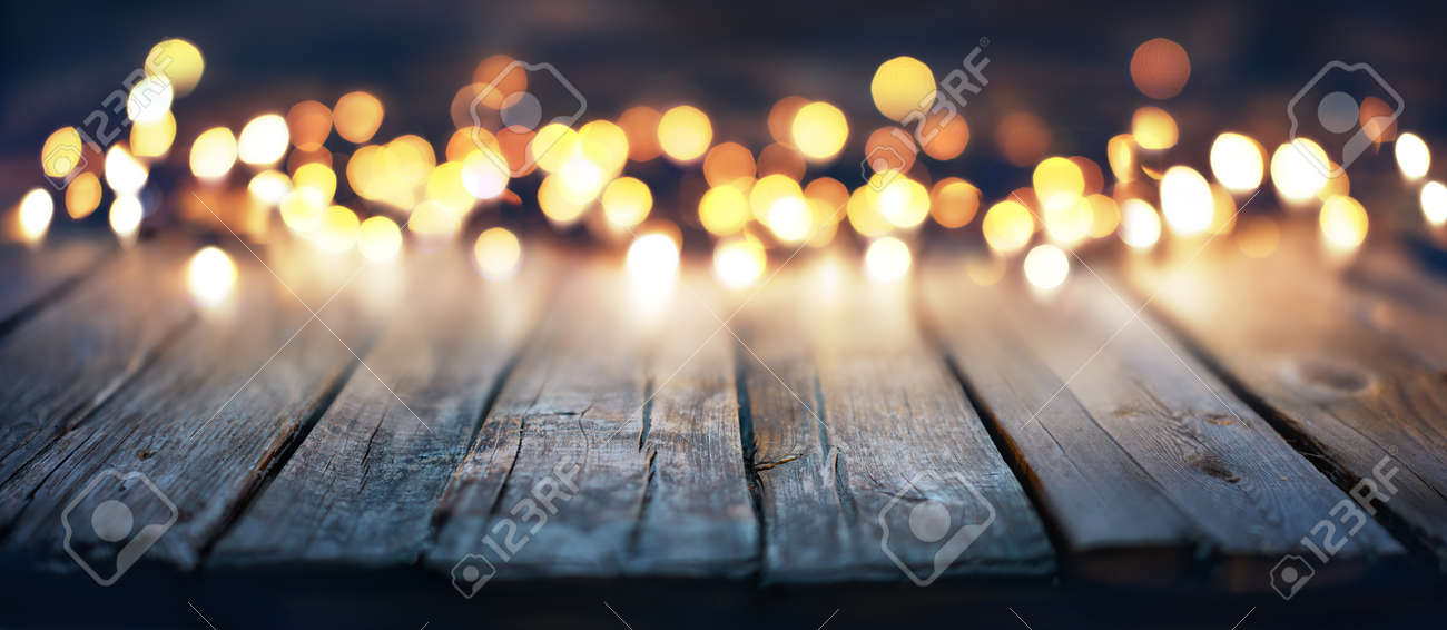 Bokeh Of Christmas Lights On Vintage Wooden Plank Stock Photo Bokeh Of Christmas Lights On Vintage Wooden Plank Stock Photo - 63826323 - Bokeh Of Christmas Lights On Vintage Wooden Plank Stock Photo