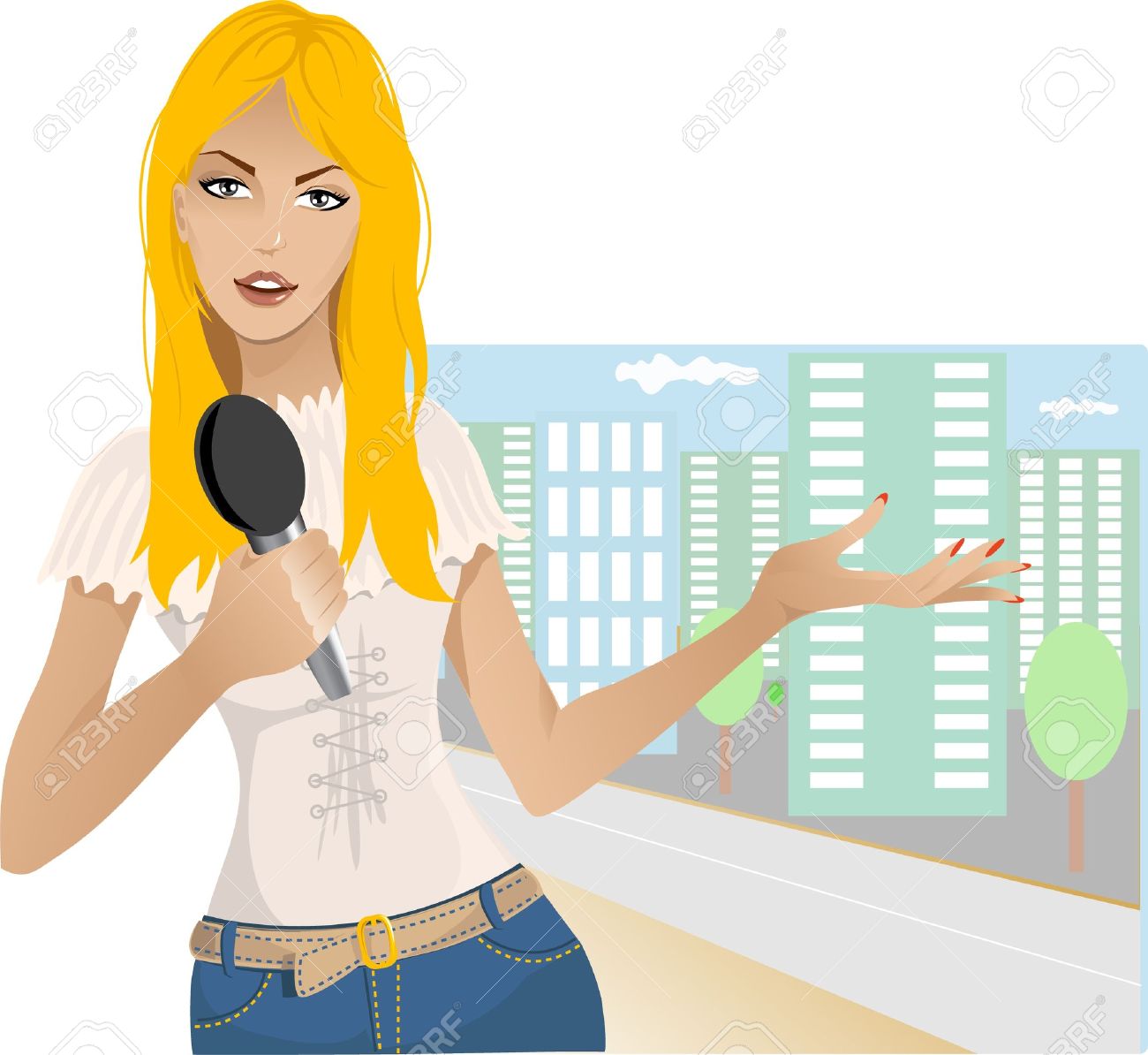Reporter Girl Stock Vector Reporter Girl Stock Vector