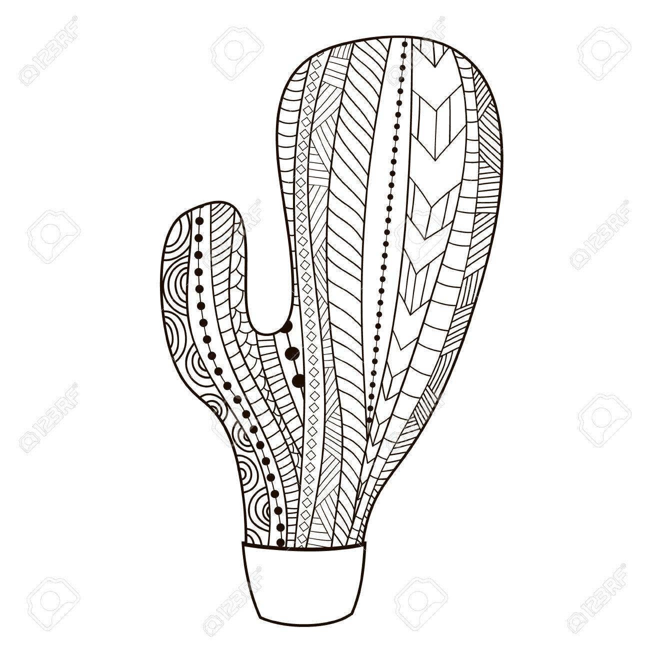 cactus estilo étnico tribal cactus para colorear boho de