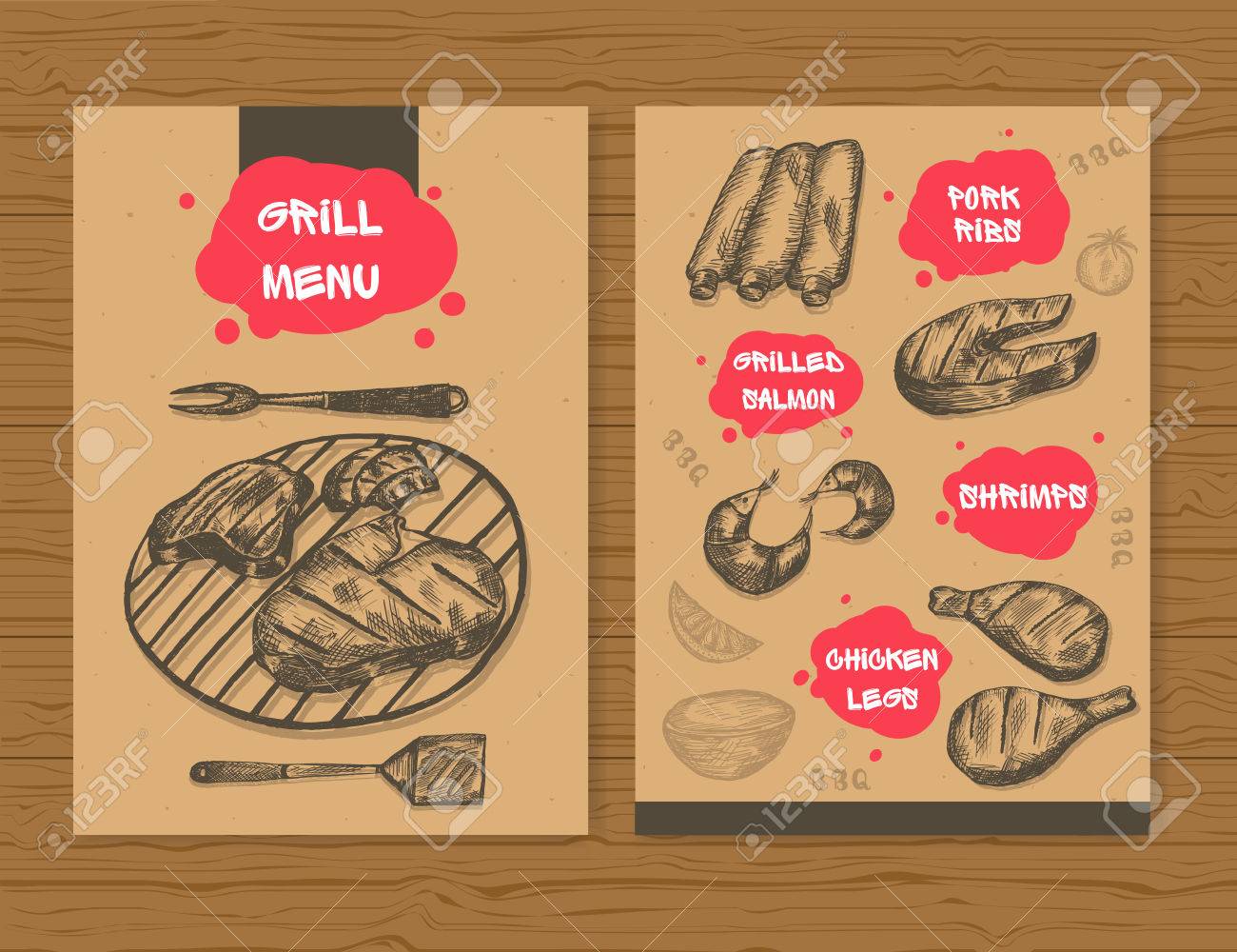 grill menu template ready design bbq menu for restaurant bar
