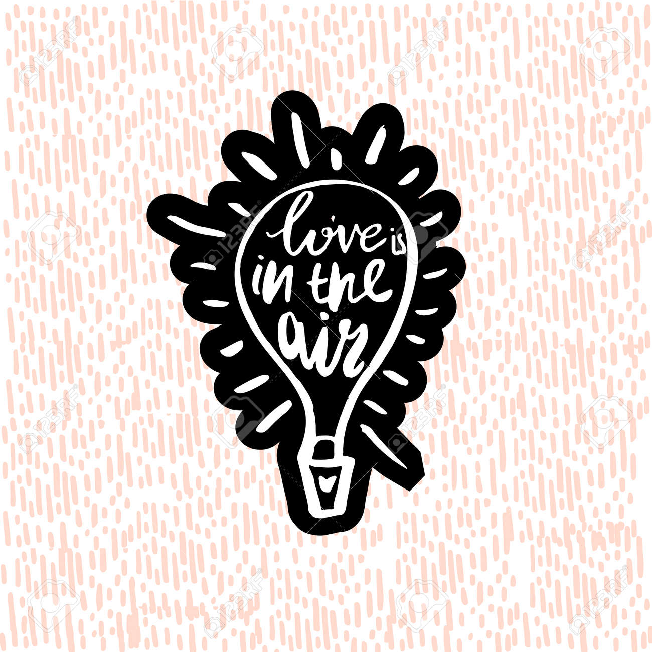 L Amour Est Dans L Air Avec La Montgolfiere Citation D Inspiration Dessinee A La Main Avec Un Pinceau Lettrage Pour La Conception De Vetements Sacs Affiches Etc Illustration Vectorielle Clip Art Libres De Droits