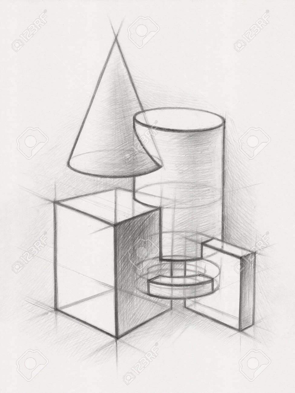 pic Geometrical Shapes Drawing illustration of geometric shapes it is a pencil drawing
