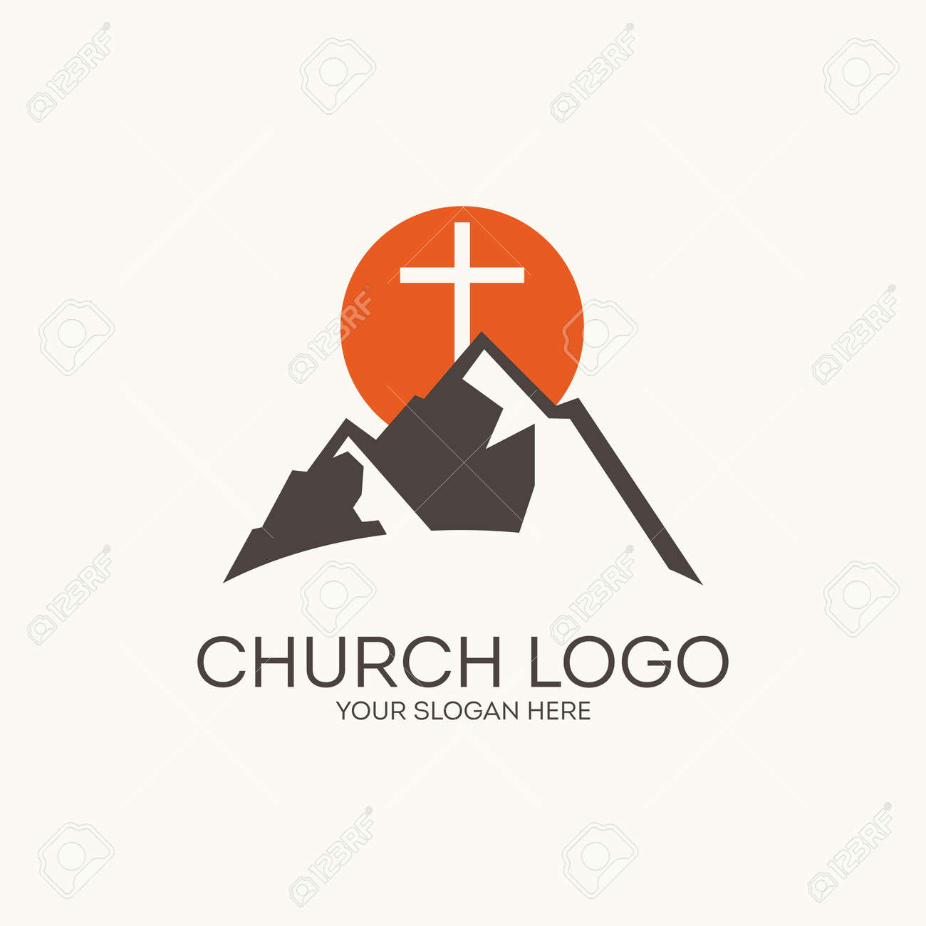 Church Logo Mountain Cross And Sun Royalty Free Cliparts Vectors And Stock Illustration Image 46647690