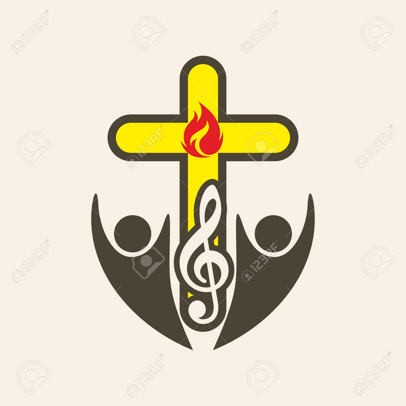 church logo choir worship music cross g cleft music icon cleft music