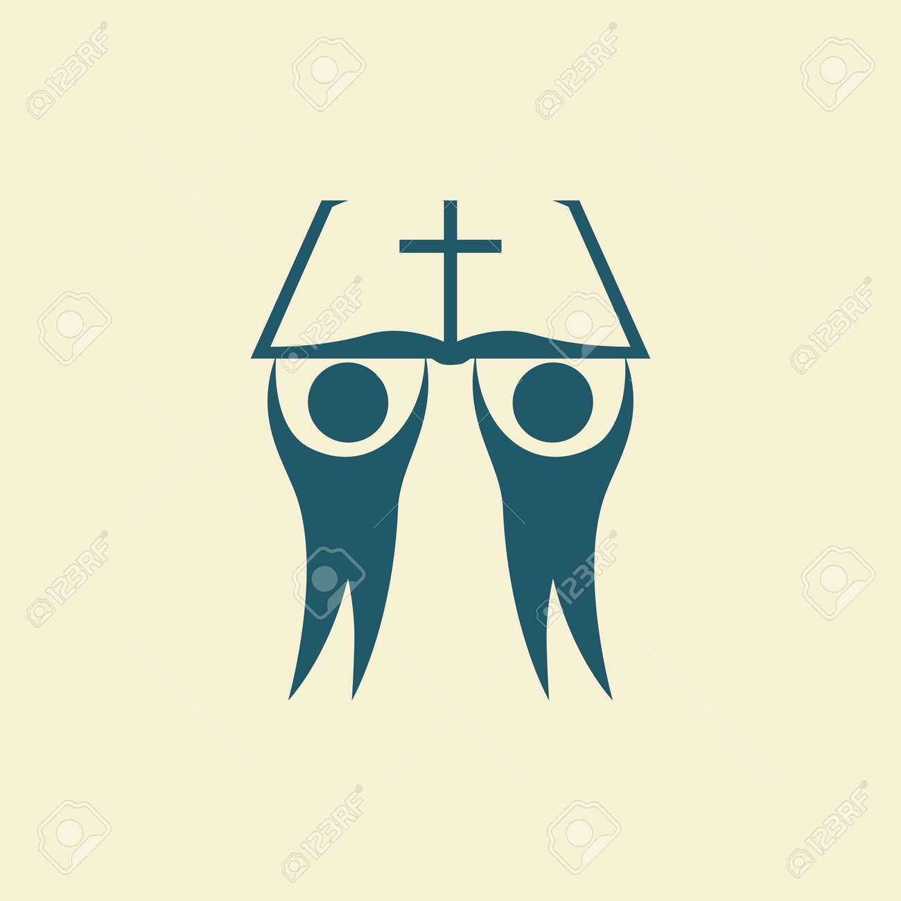 十字架と聖書を持っている人 のイラスト素材 ベクタ Image 46943507