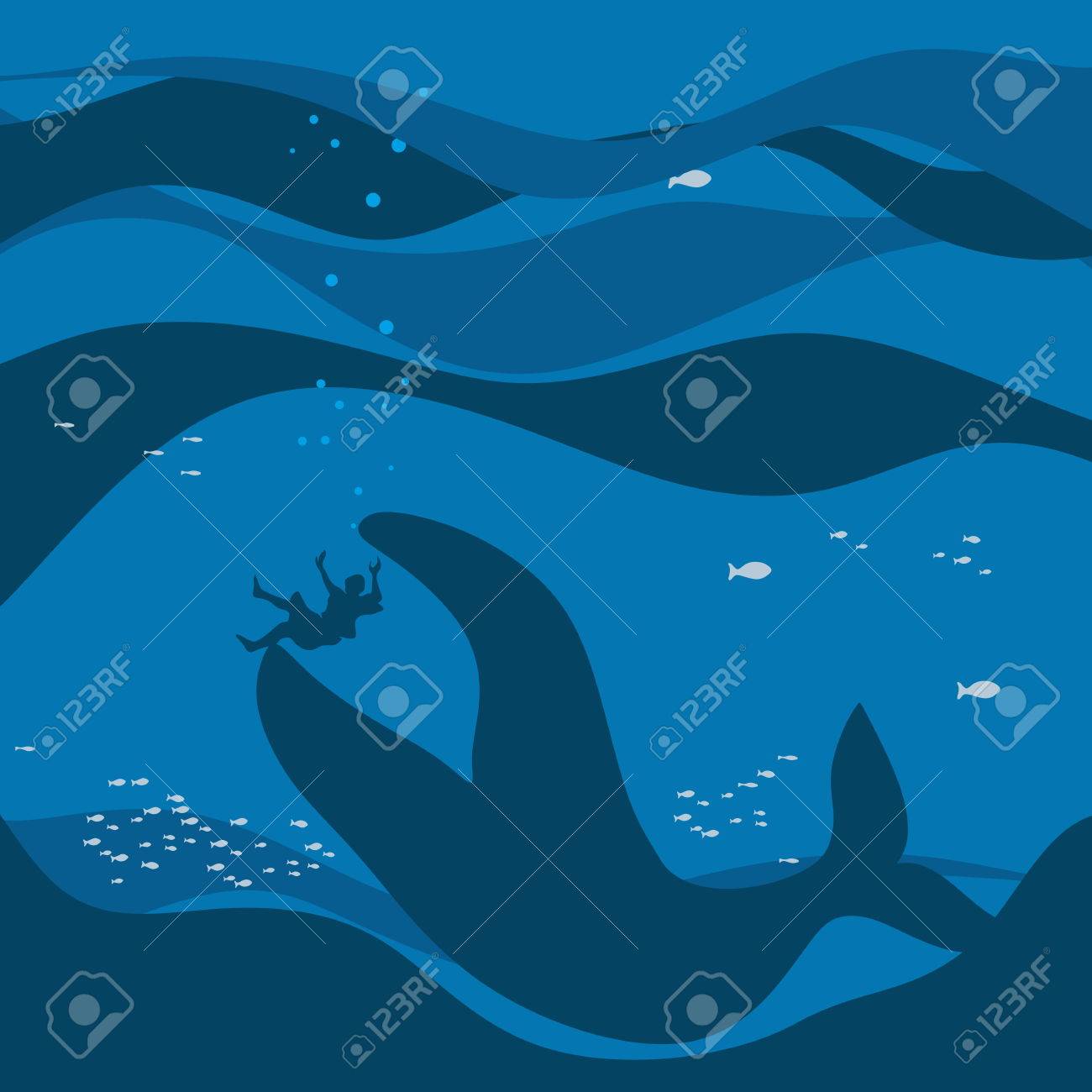 Jonah and the whale. Silhouette, hand drawn - 46943906 Jonah and the whale. Silhouette, hand drawn - 46943906