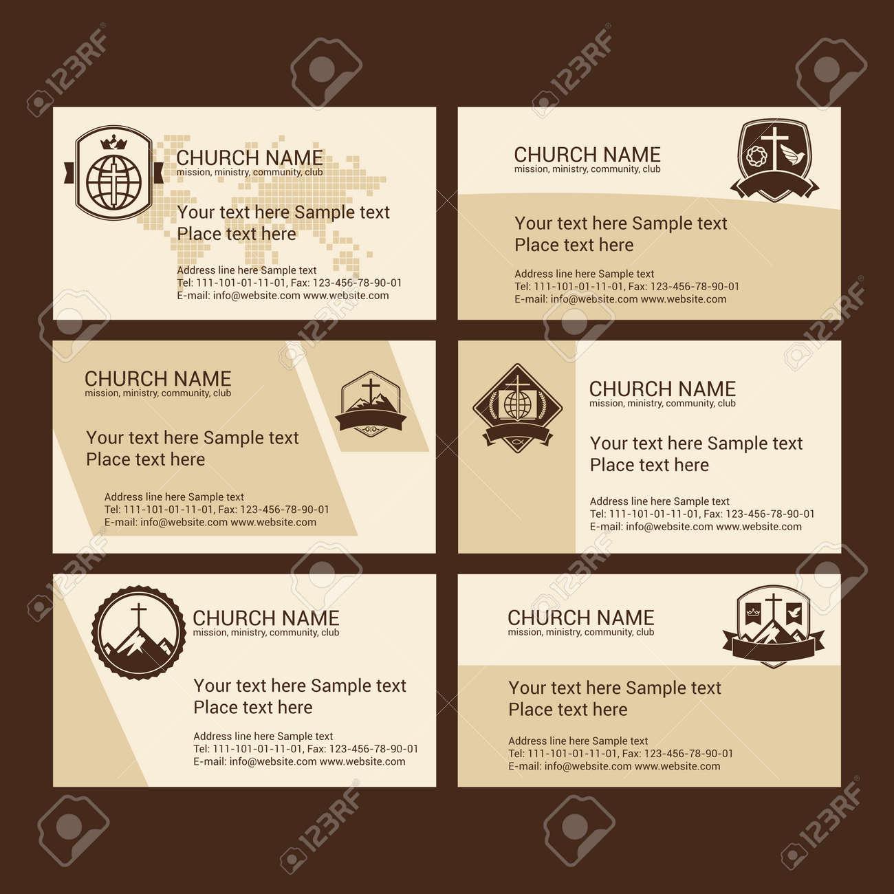 Set Christian Business Cards For The Church The Ministry The Royalty Free Cliparts Vectors And Stock Illustration Image 47998692