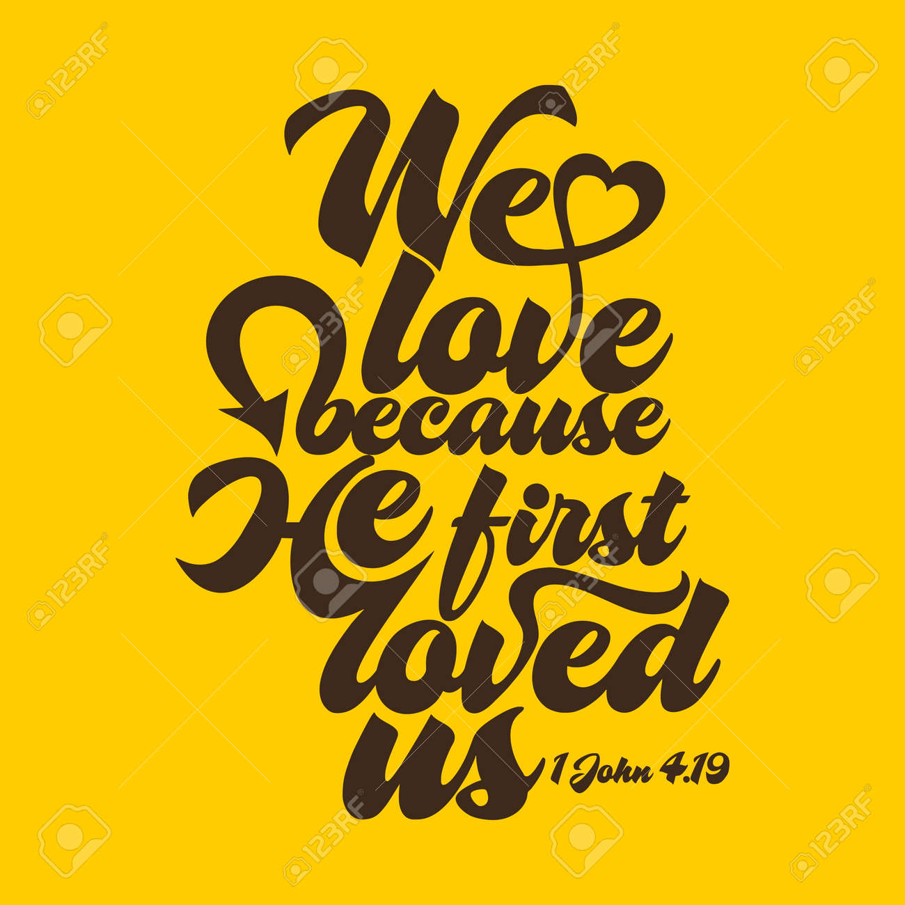 Biblical illustration. We love because he first loved us. - 53174154 Biblical illustration. We love because he first loved us. - 53174154