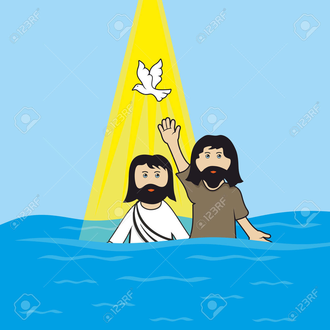 Biblical Illustration. John The Baptist Baptizing Jesus Christ. Royalty Free SVG, Cliparts, Vectors, And Stock Illustration. Image 65863616. Biblical Illustration. John The Baptist Baptizing Jesus Christ. Royalty Free SVG, Cliparts, Vectors, And Stock Illustration. Image 65863616.