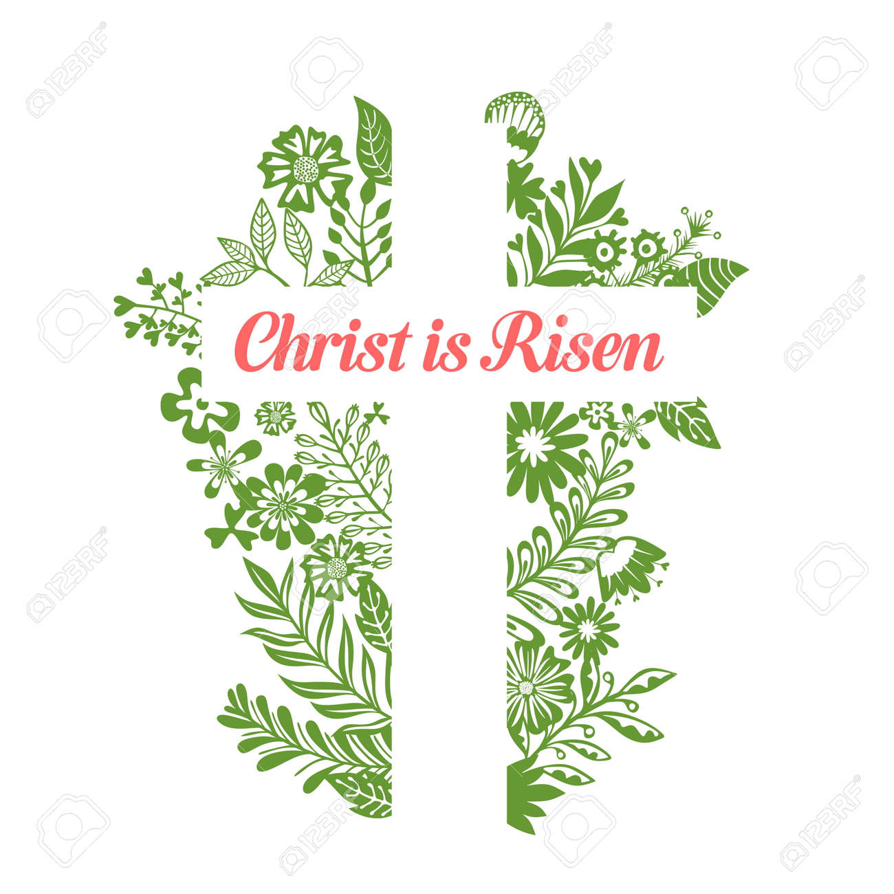 Cross of Jesus. Christ is risen. Easter illustration. - 117557007 Cross of Jesus. Christ is risen. Easter illustration. - 117557007