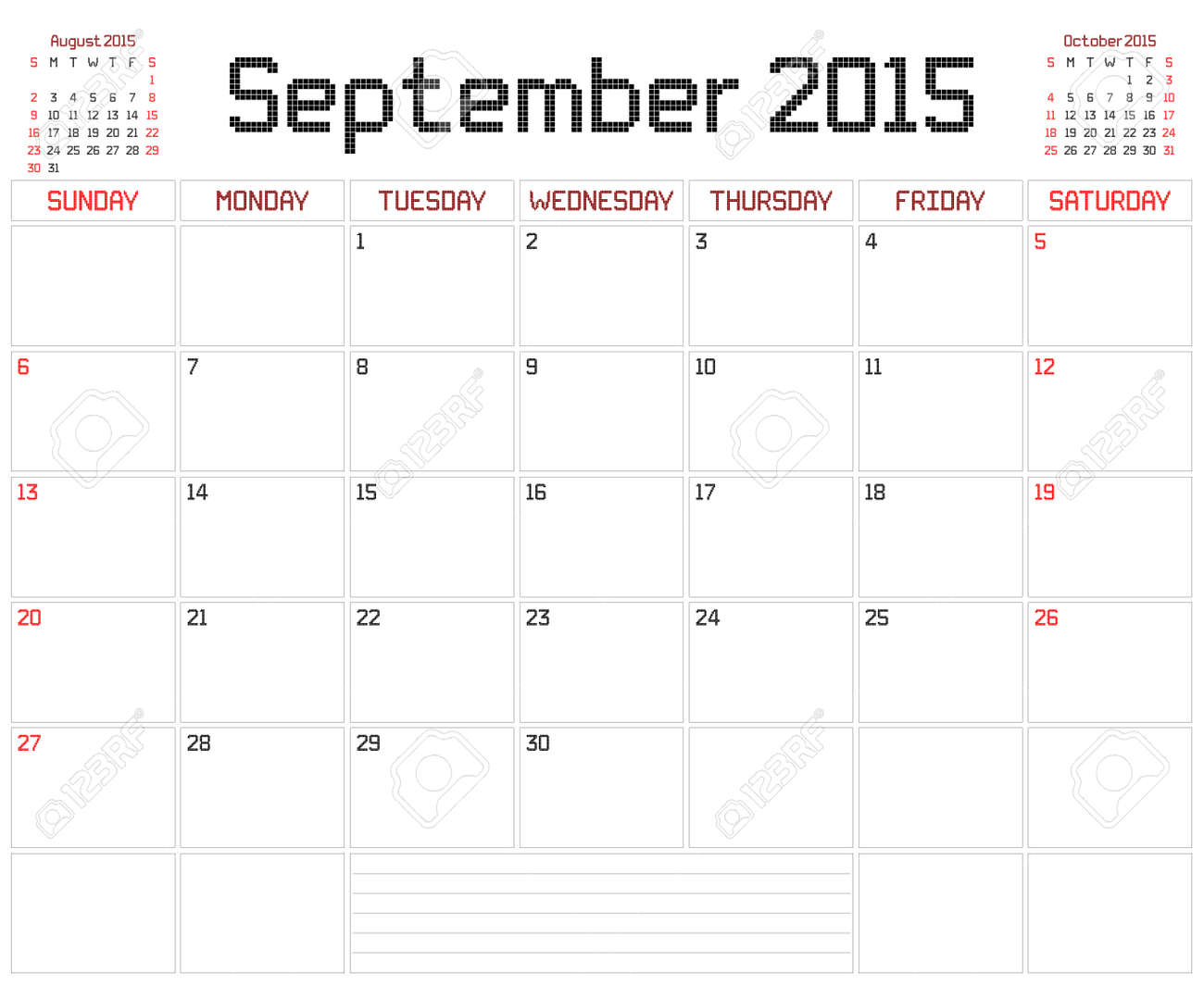 un calendario planificador mensual para septiembre de 2015 sobre calendario septiembre 2015