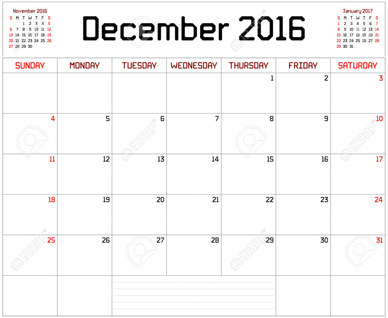 year 2016 december planner a monthly planner calendar for december