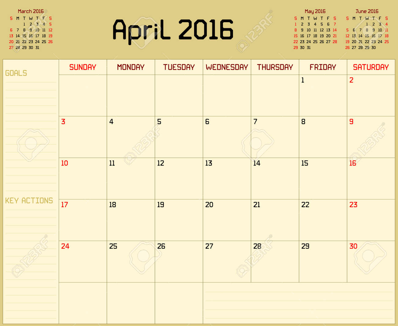 year 2016 april planner a monthly planner calendar for april