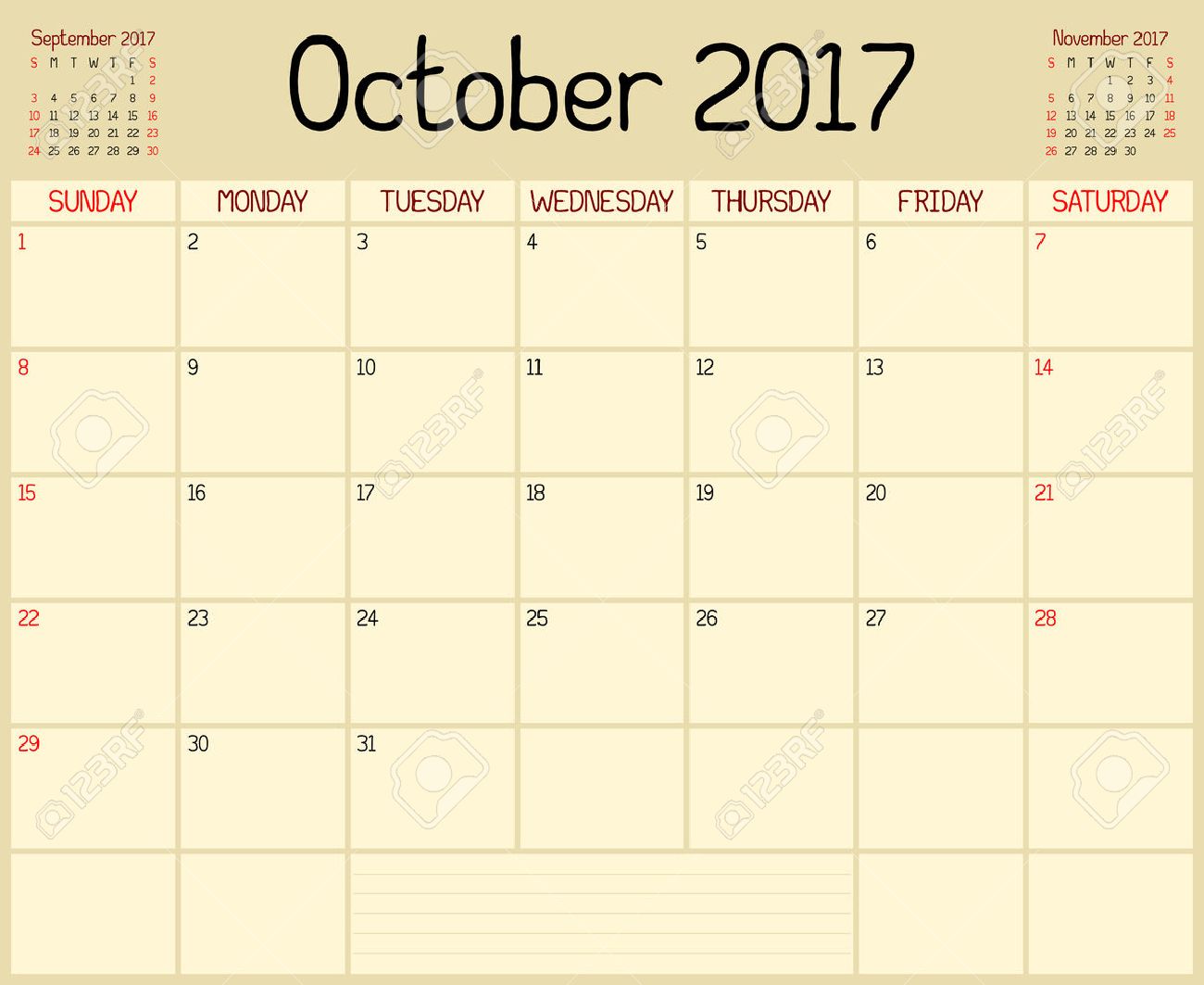 year 2017 october planner a monthly planner calendar for october
