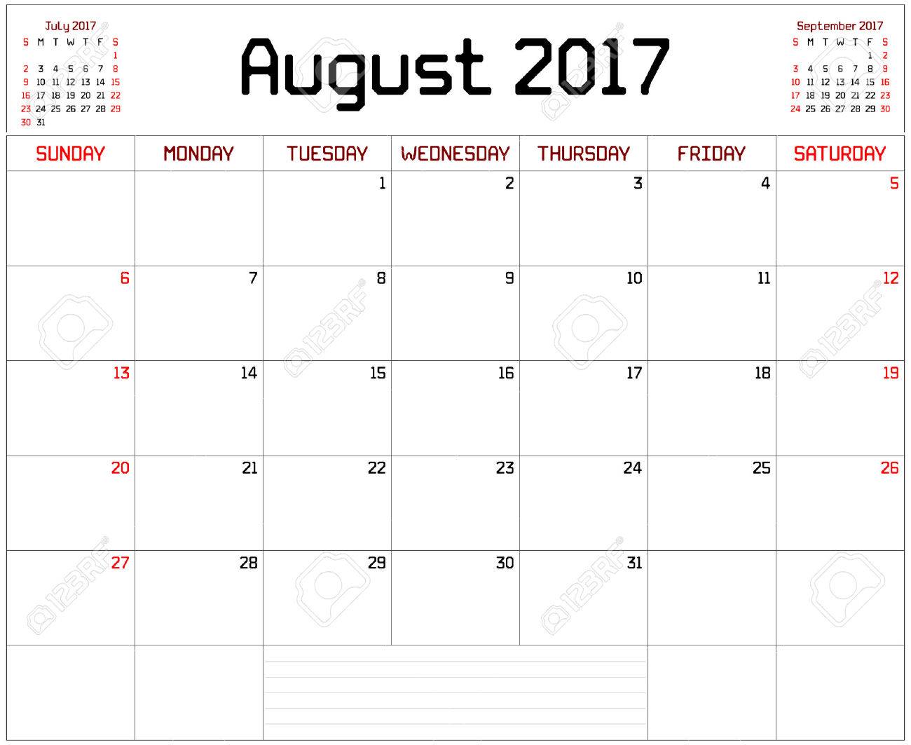 year 2017 august planner a monthly planner calendar for august