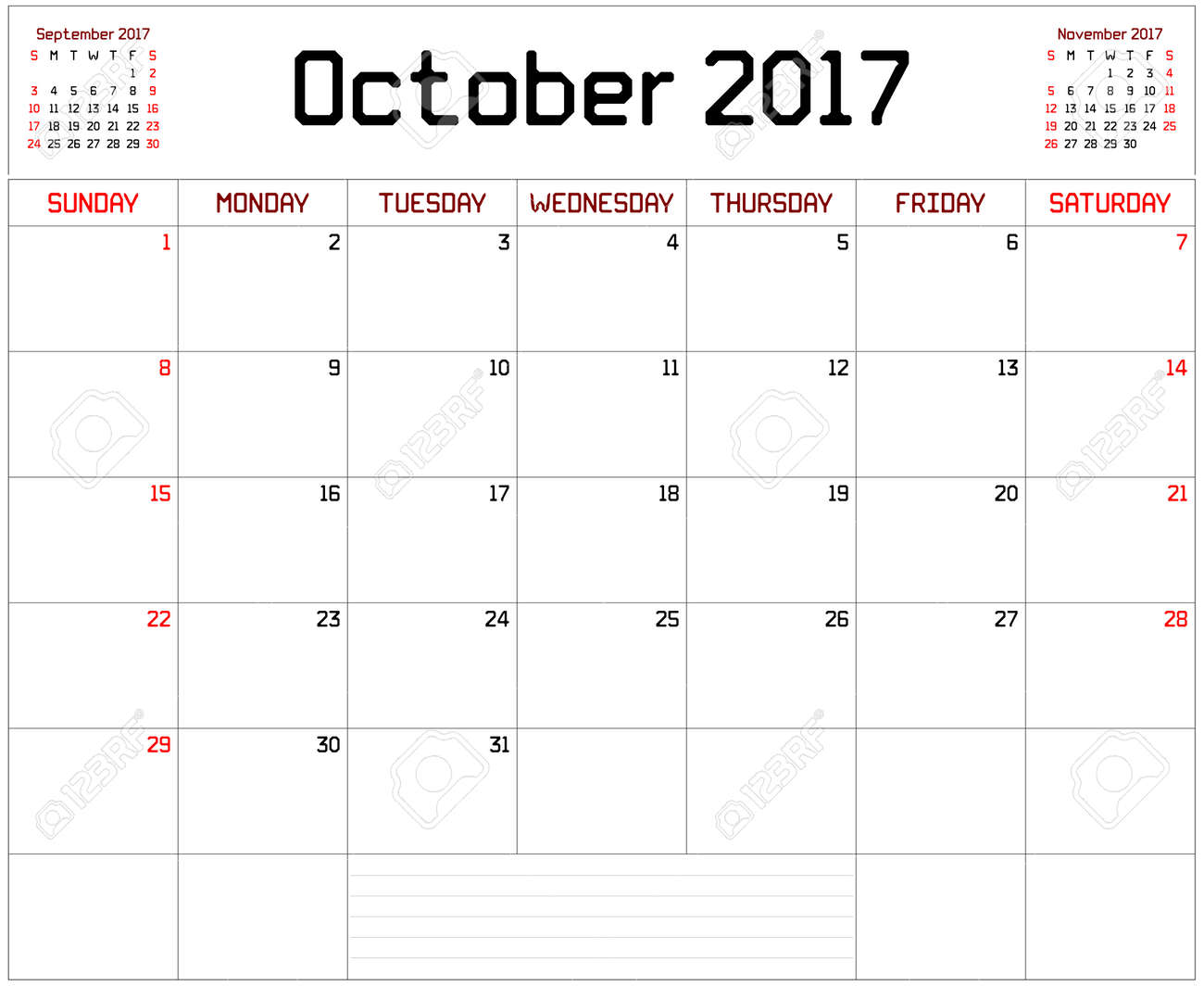 year 2017 october planner a monthly planner calendar for october
