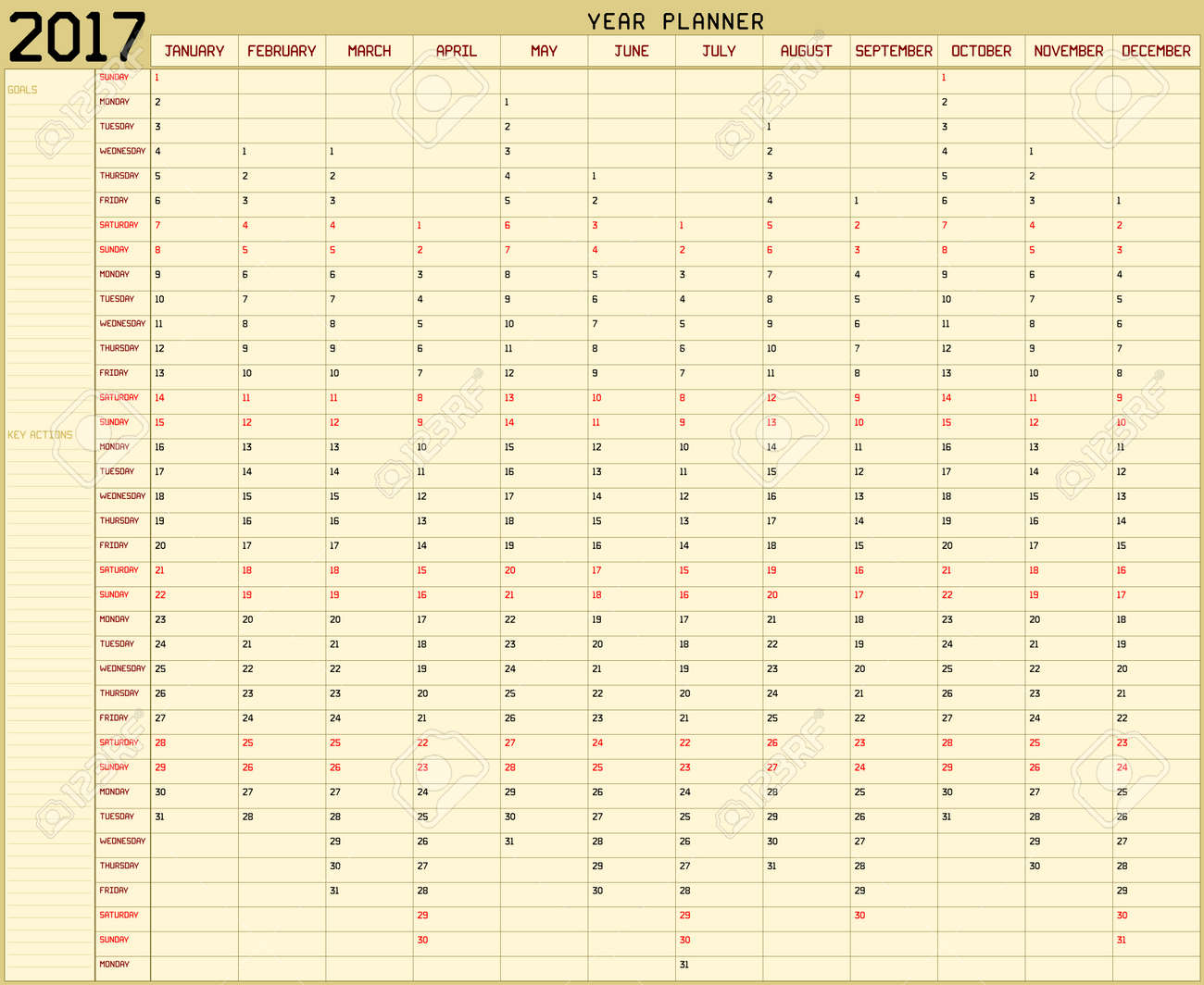 custom yearly planner