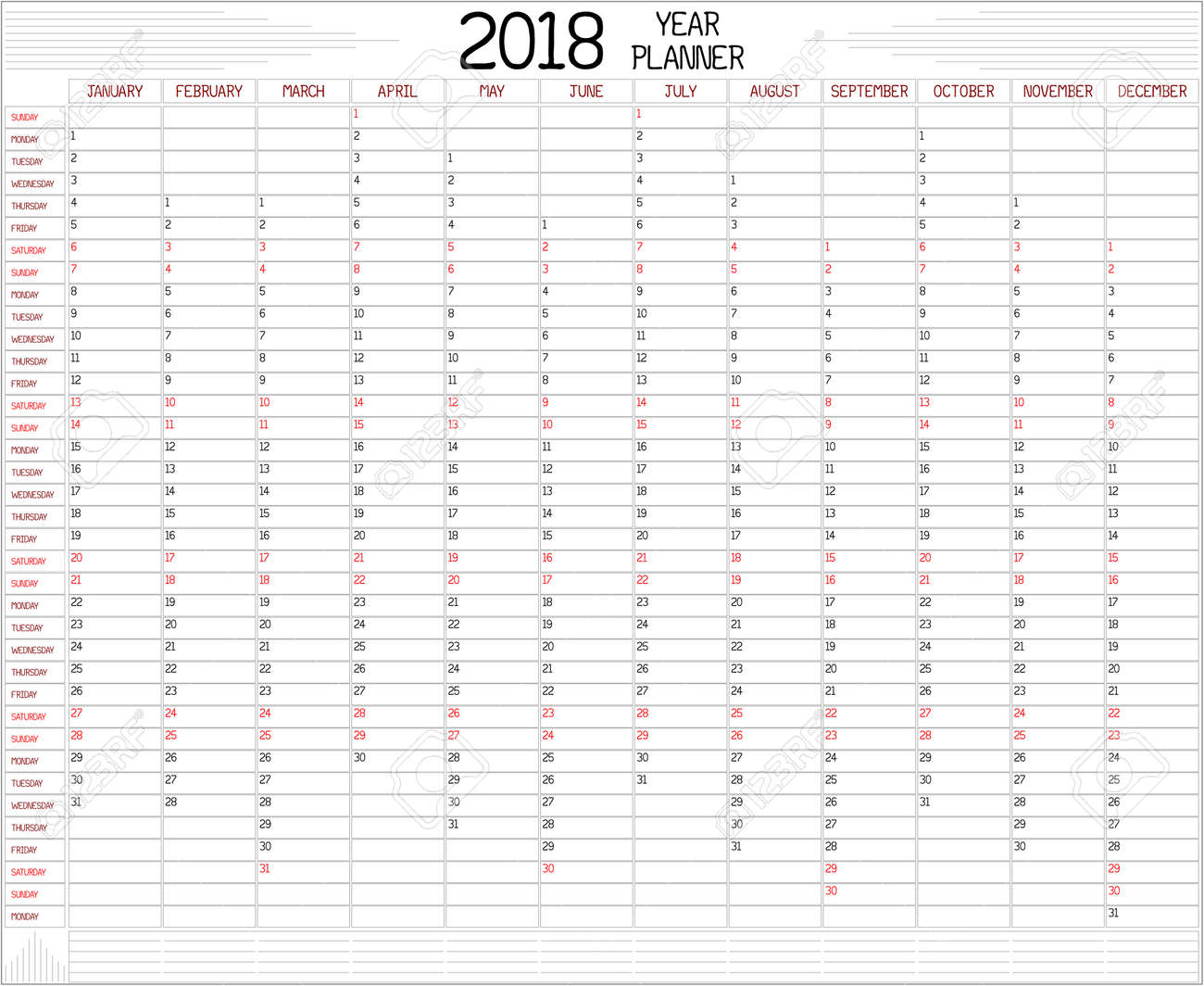 year 2018 planner an annual planner calendar for the year 2018 custom yearly planner