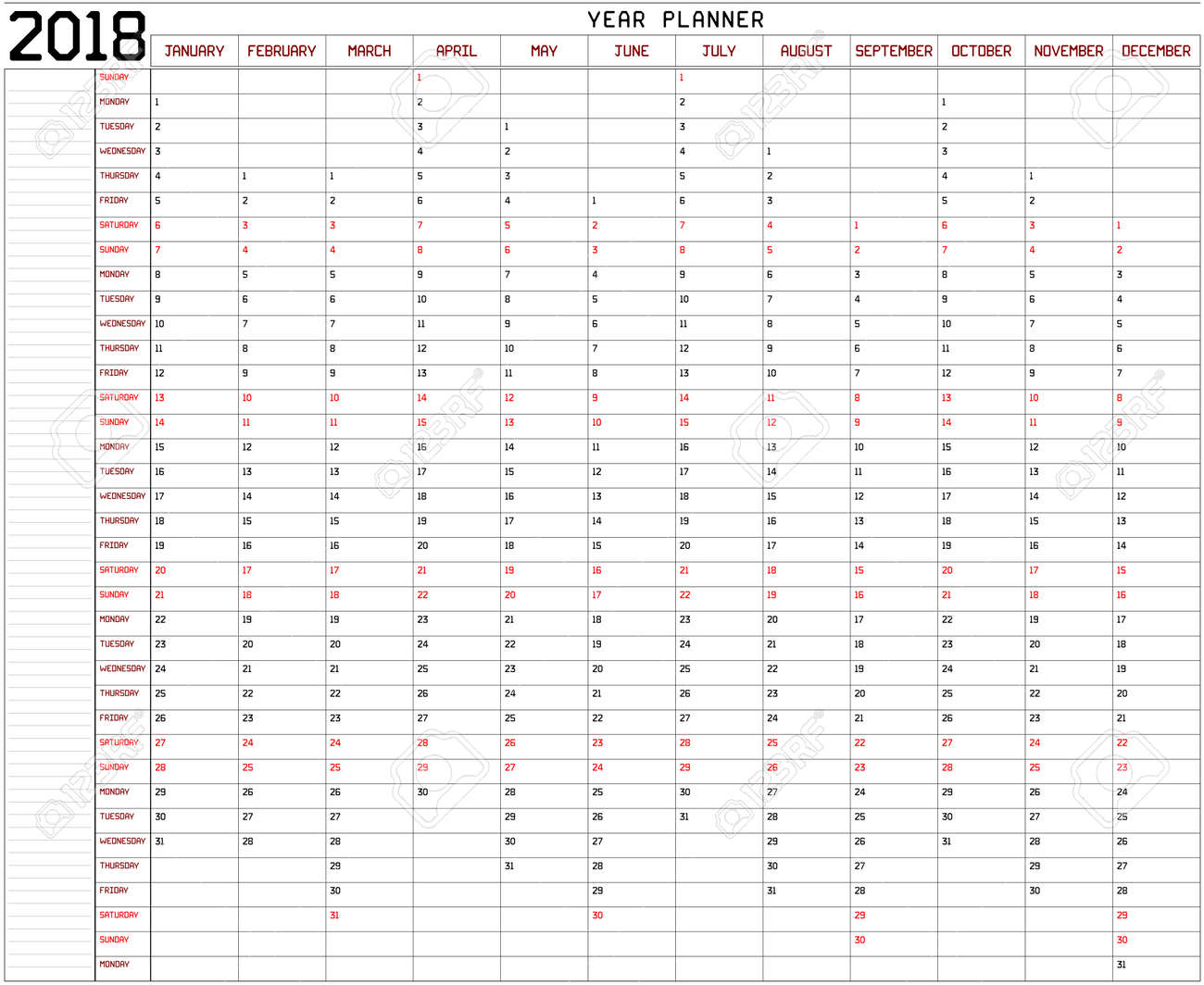 custom yearly planner
