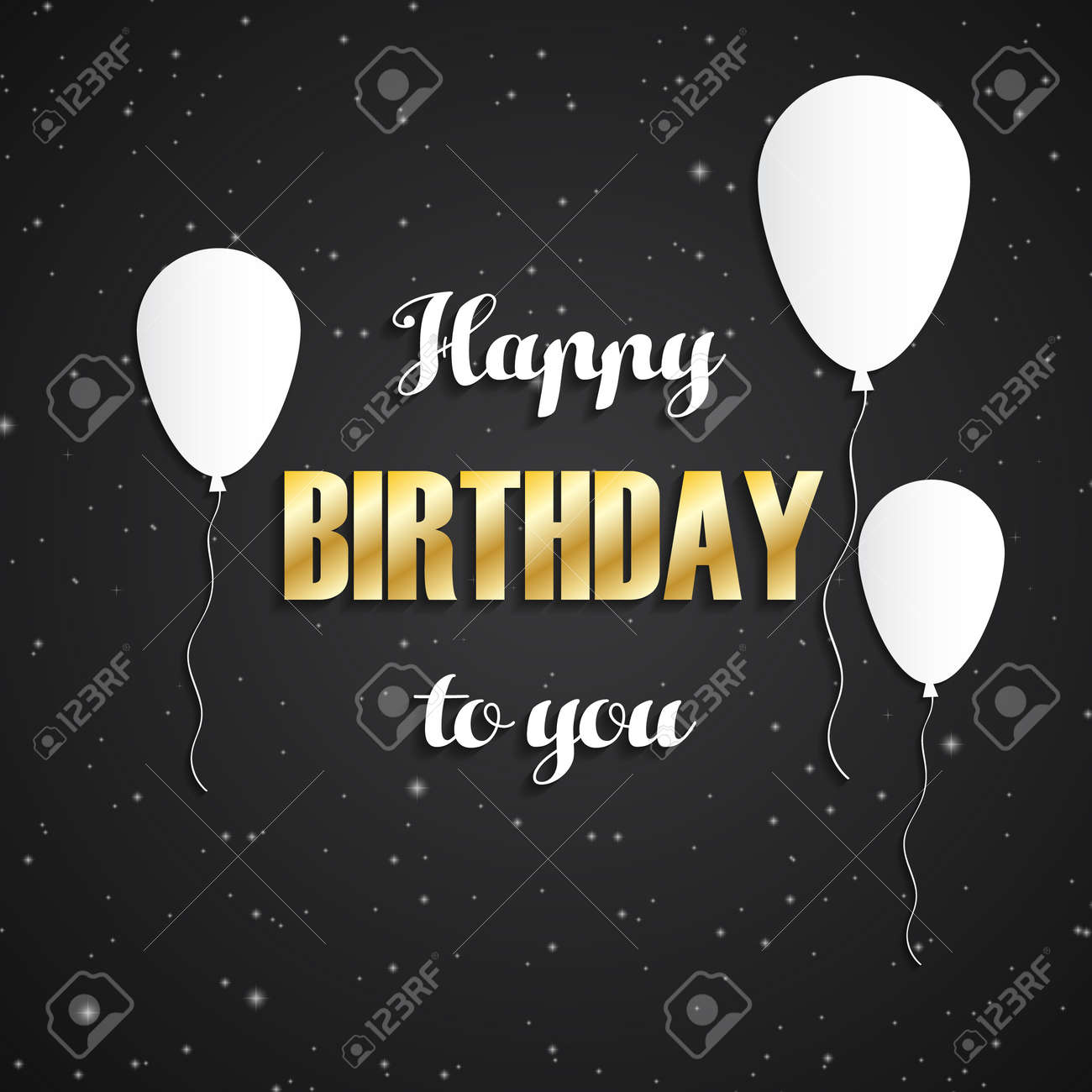 black birthday card