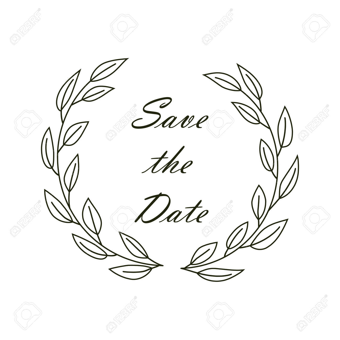 floral rustic frame simple save the date floral wreaths on