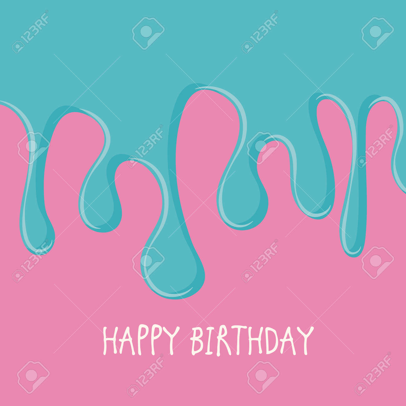 ピンクの背景に溶けたブルー クリーム誕生日グリーティング カード のイラスト素材 ベクタ Image ピンクの背景に溶けたブルー クリーム誕生日グリーティング カード のイラスト素材 ベクタ Image