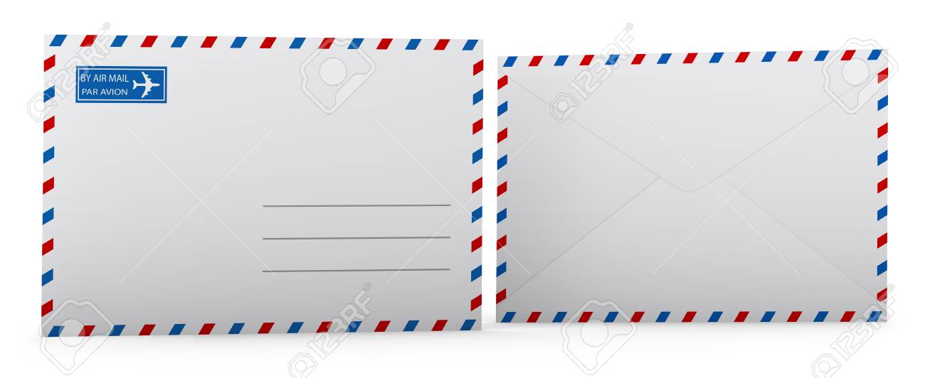 blank envelope template clipping path included for easy selection