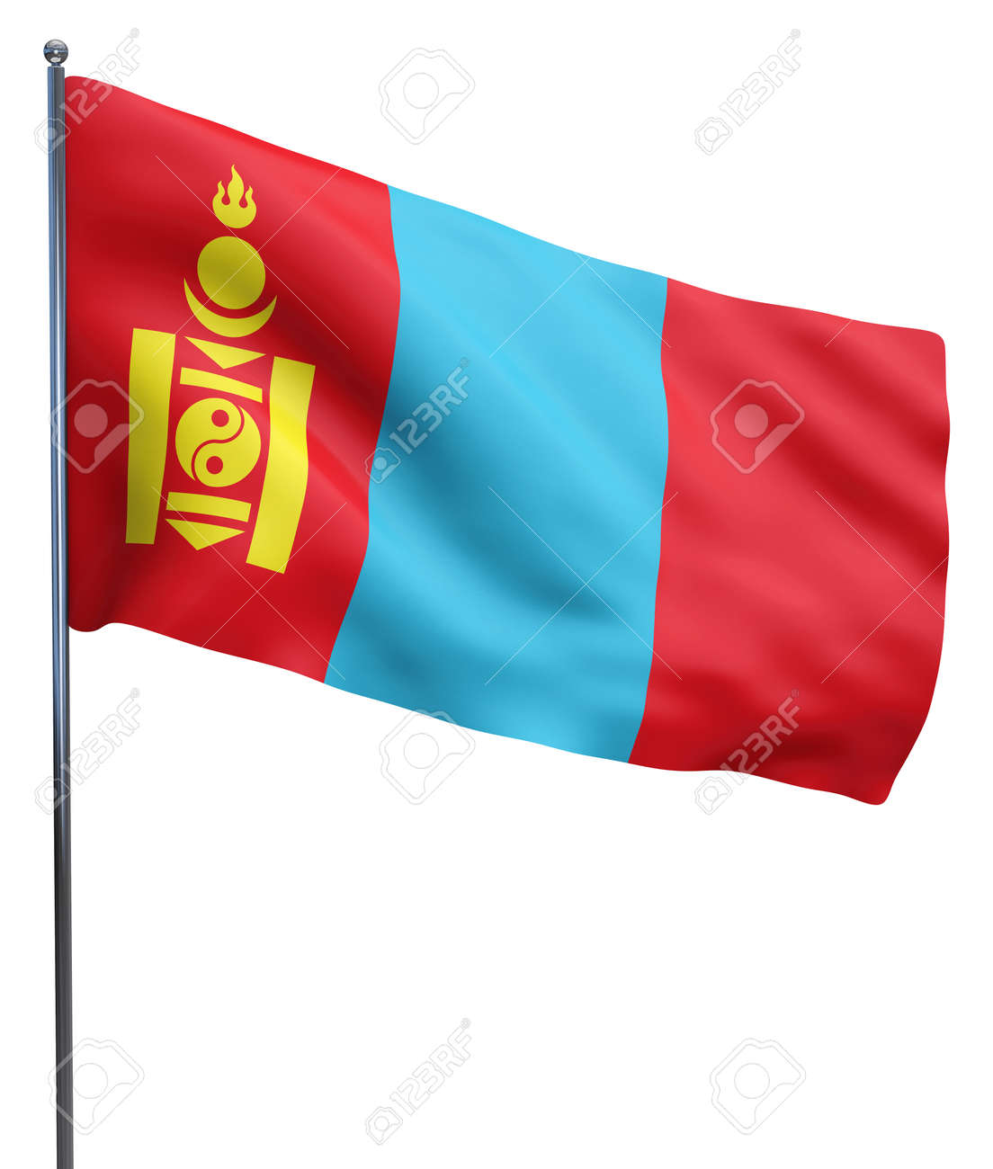 モンゴル国旗を振って画像白で隔離。 の写真素材・画像素材. Image モンゴル国旗を振って画像白で隔離。 の写真素材・画像素材. Image