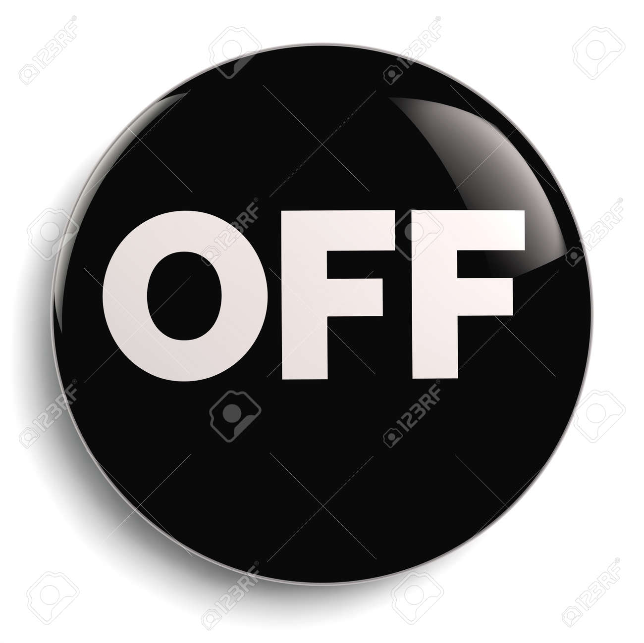 Off Button - Black Round Symbol Isolated On White Stock Photo, Picture and  Royalty Free Image. Image 100595533., image size:1300x1299