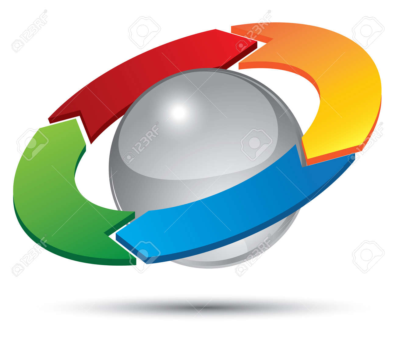 Circulo 3d Con La Flecha Circulo Ilustraciones Vectoriales Clip Art Vectorizado Libre De Derechos Image 19707259