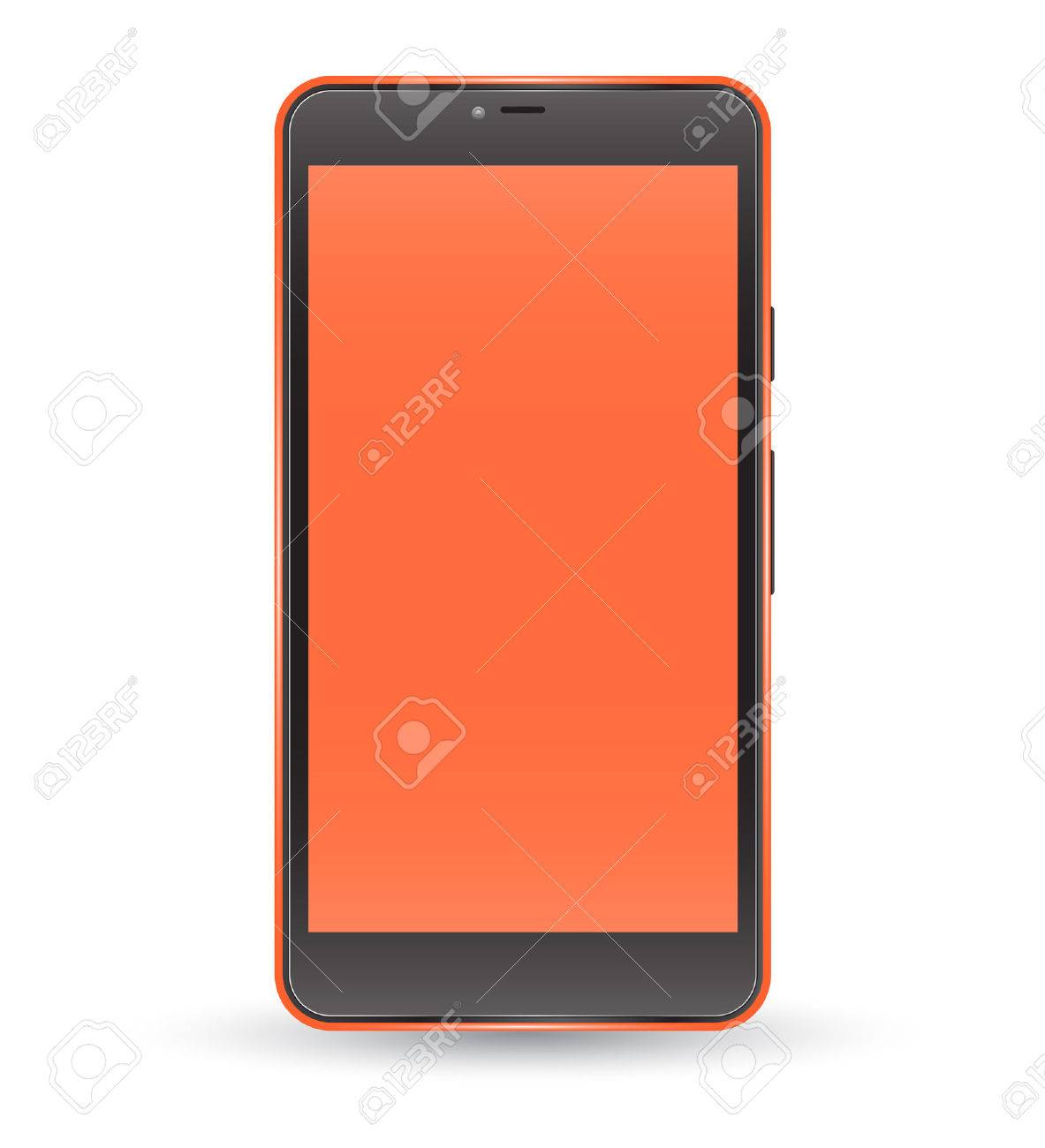 Smartphone Tablette Telephone Portable Moderne D Orange Tactile