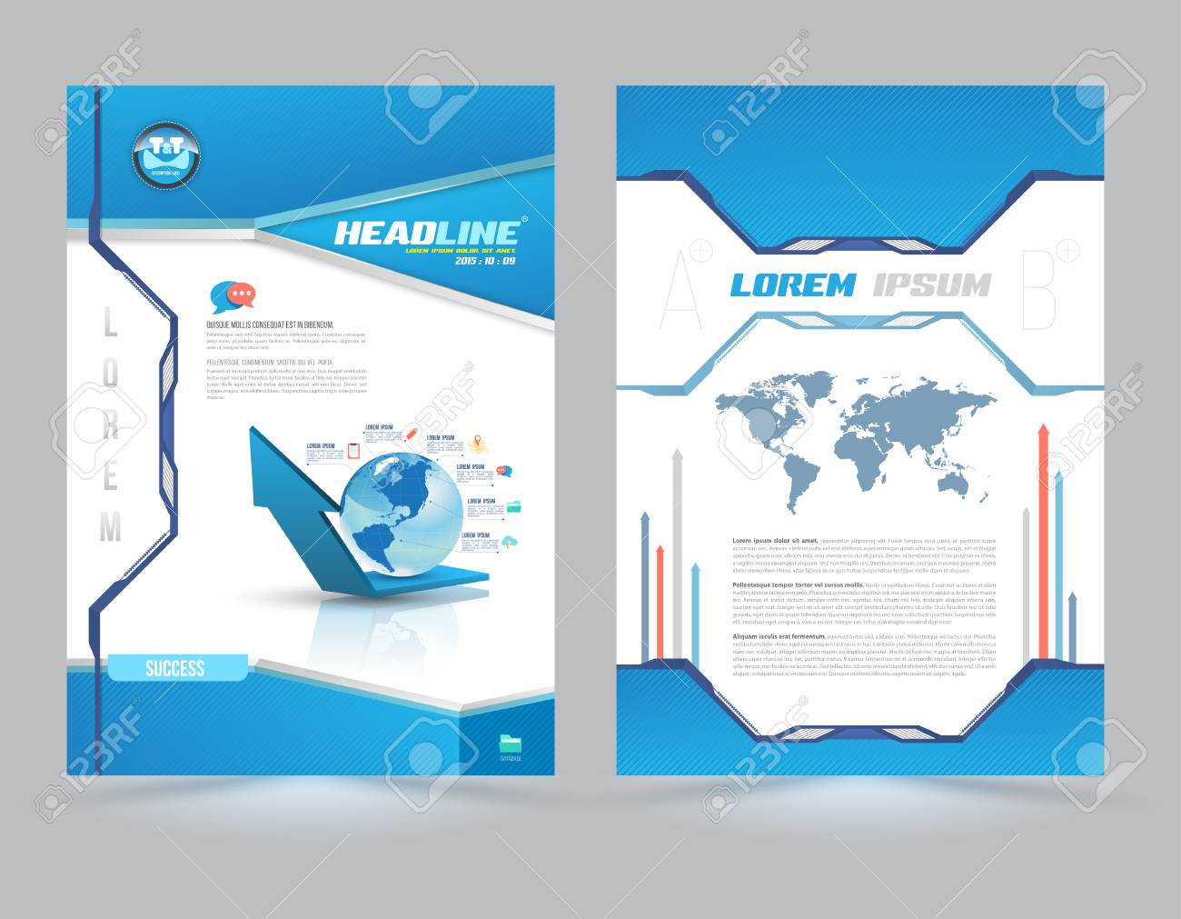 cover page layout template technology style vector illustration free cover page