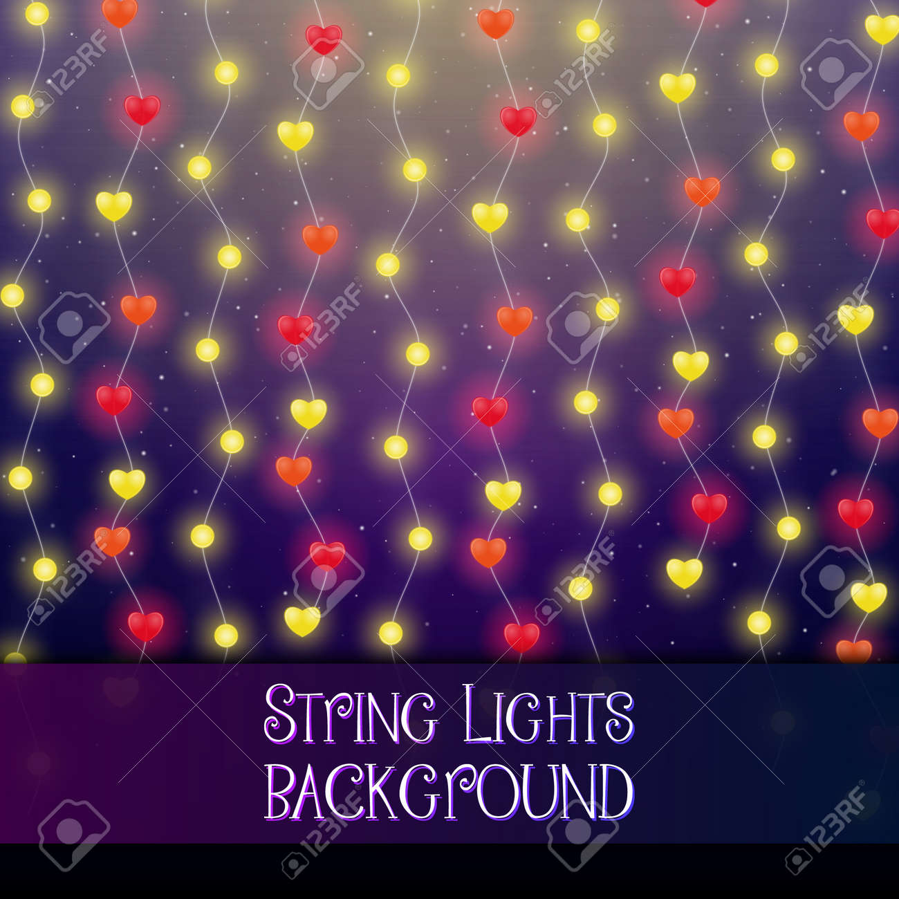 Dark background with decorative string lights. Bright shining light bulbs garlands - 114806871 Dark background with decorative string lights. Bright shining light bulbs garlands - 114806871