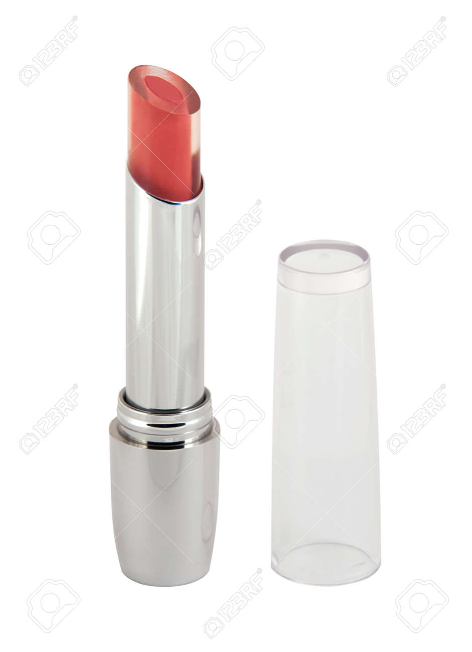 Rouge à Lèvres Rouge Translucide Origine Isolé Sur Fond Blanc