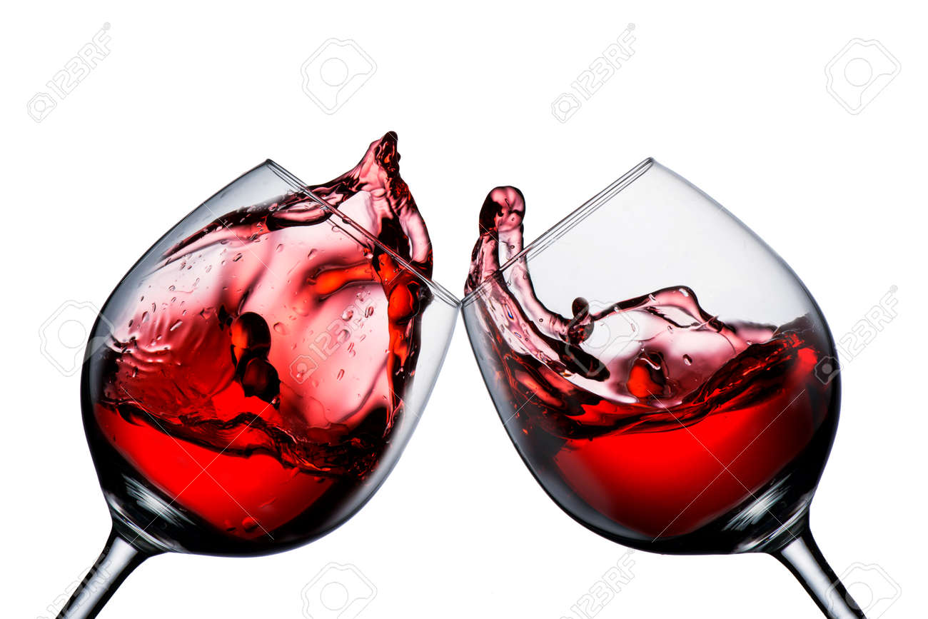 Red Wine Glass Cheers With Wine Splash Stock Photo, Picture And Royalty  Free Image. Image 25590775.
