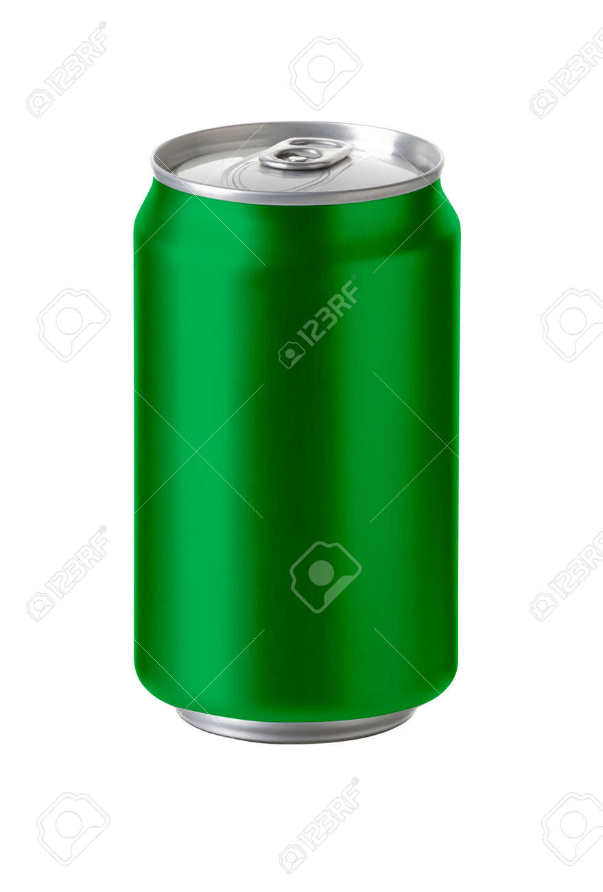 空白のコピー スペース ビール ラガー アルコール ソフトド リンク ソーダ レモネード コーラ 栄養ドリンク ジュース 水など リアル な写真イメージの理想的な緑のアルミ缶 の写真素材 画像素材 Image