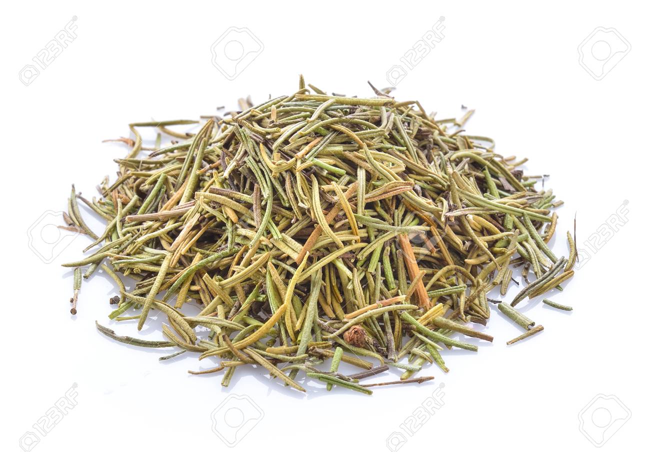 dried rosemary leaves on white background stock photo picture and