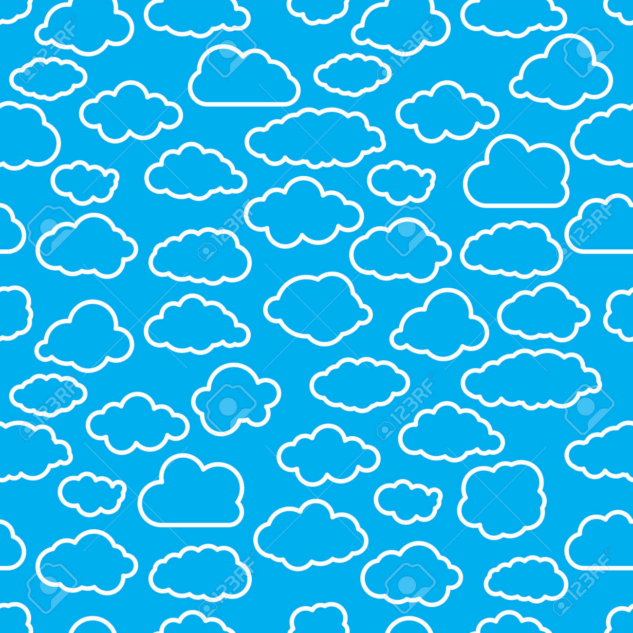 線形雲壁紙の青のシームレスなイラスト パターン のイラスト素材 ベクタ Image
