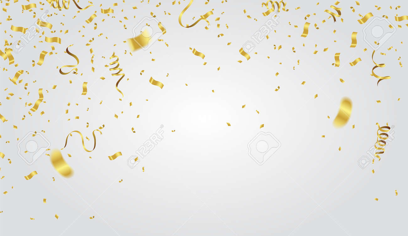 Abstract Background Party Celebration Gold Confetti On White Background.  Christmas Greeting Concept. Royalty Free SVG, Cliparts, Vectors, And Stock  Illustration. Image 97129450.