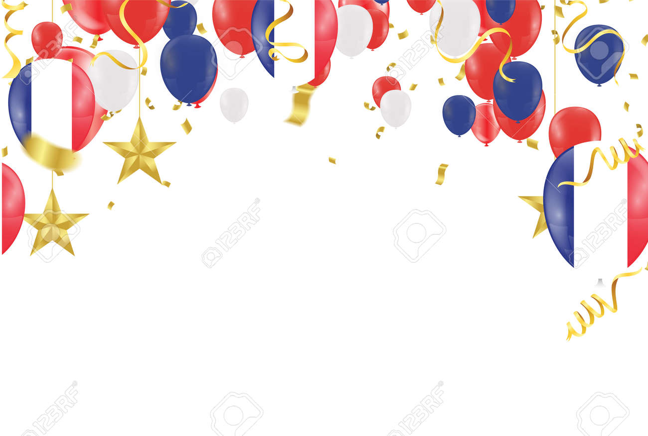 Color Holiday Balloons In Traditional Colors Red White Blue