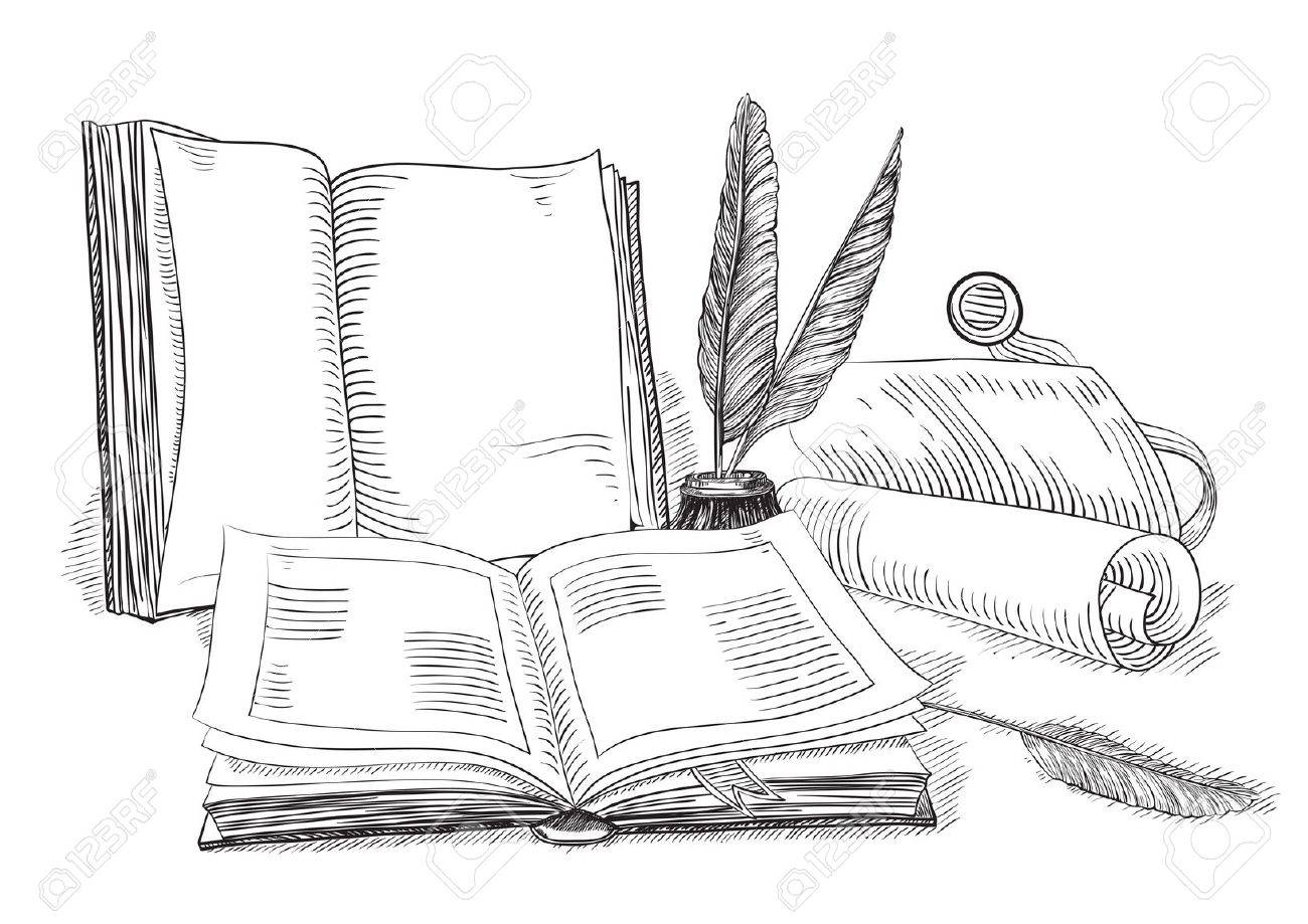 Livres Retro Vecteur De Fond De Vieux Livres Et Objets Anciens Au Style De Gravure Clip Art Libres De Droits Vecteurs Et Illustration Image