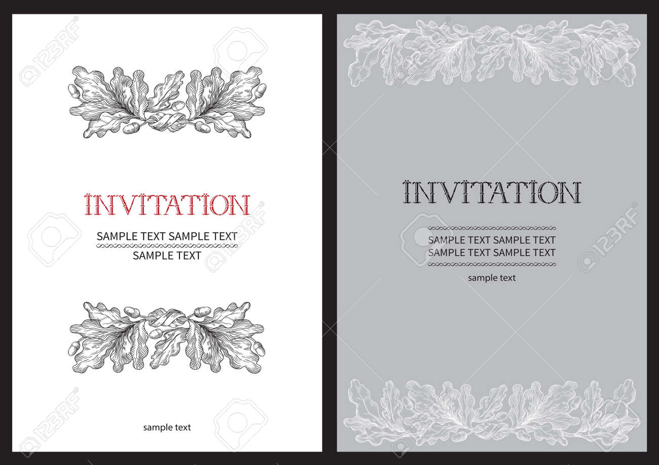 vintage invitation cards vector